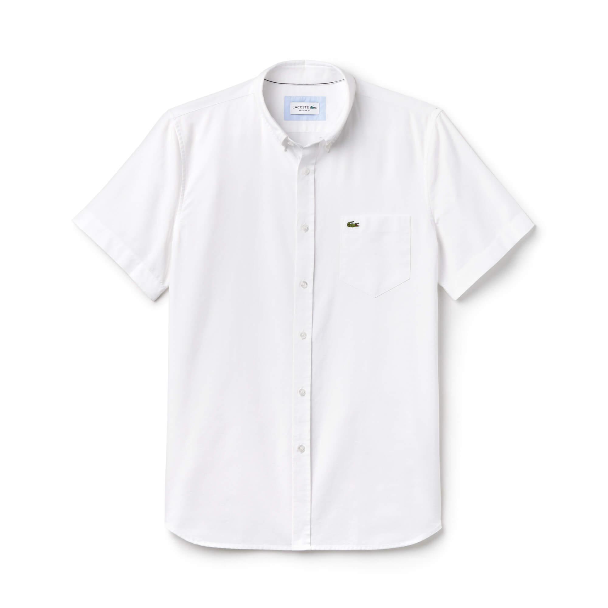 Lacoste Erkek Regular Fit Kısa Kollu Beyaz Gömlek. 4