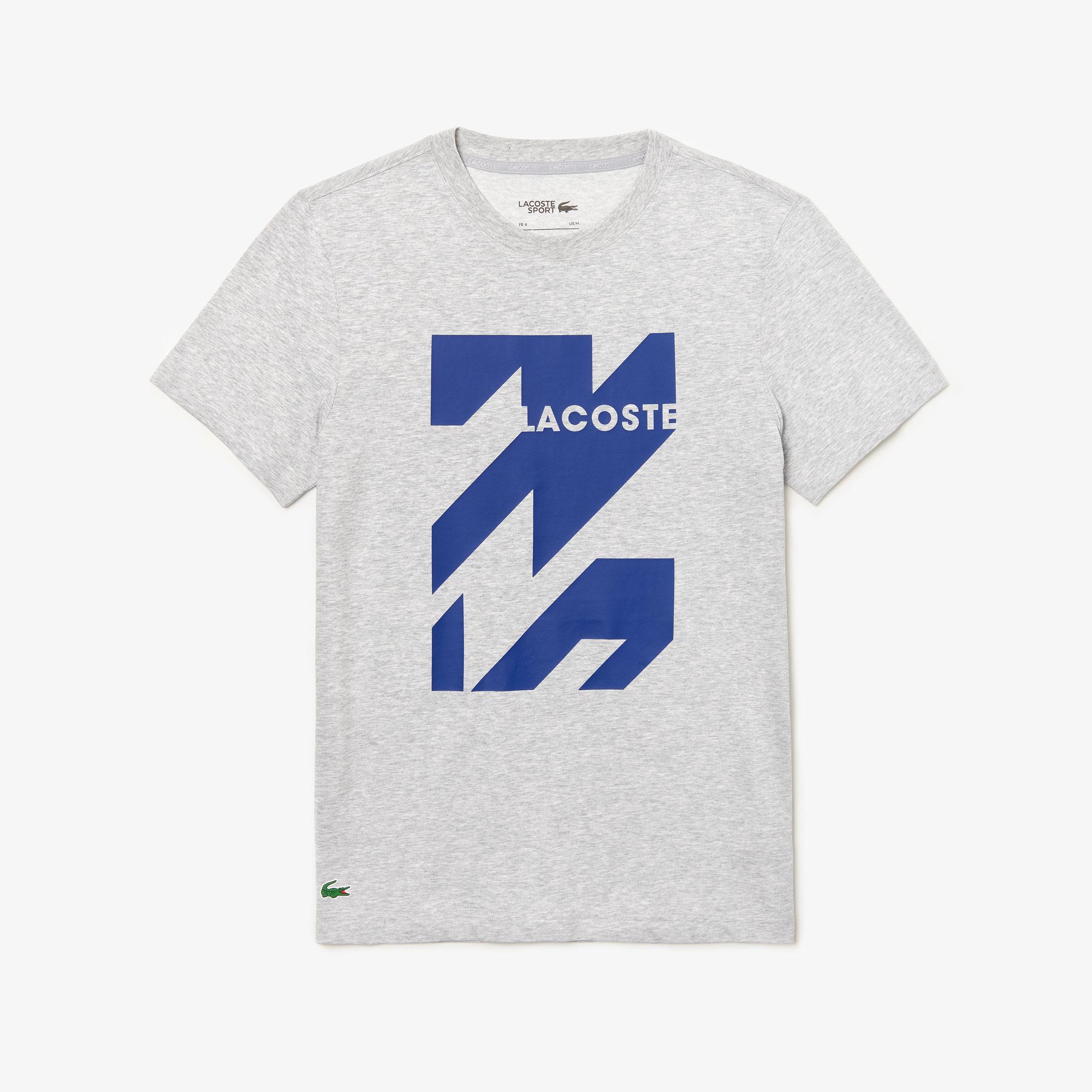 Lacoste Lacoste Sport Erkek Gri Baskılı T-Shirt. 3