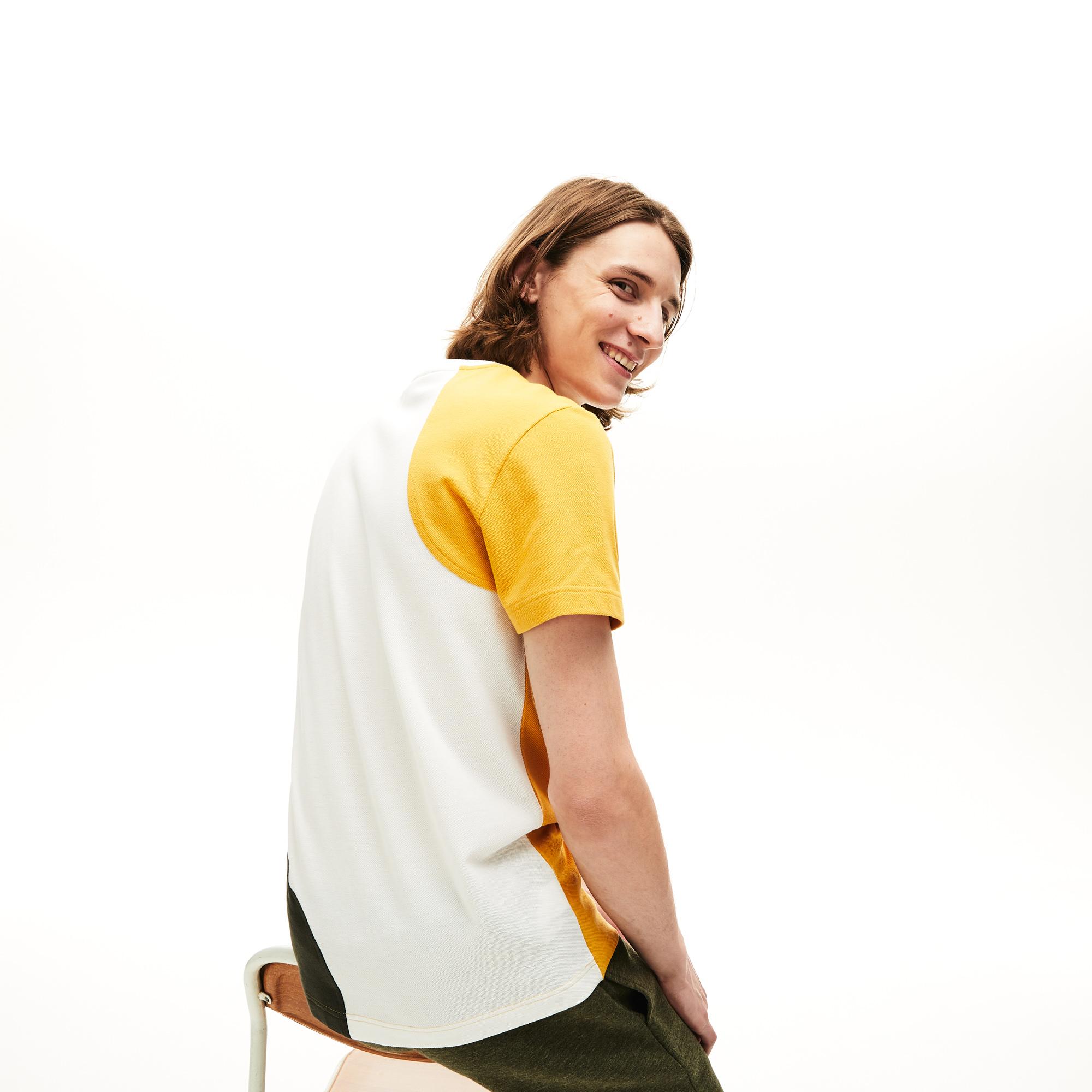Lacoste Lacoste Erkek Regular Fit Blok Desenli Sarı T-Shirt. 2