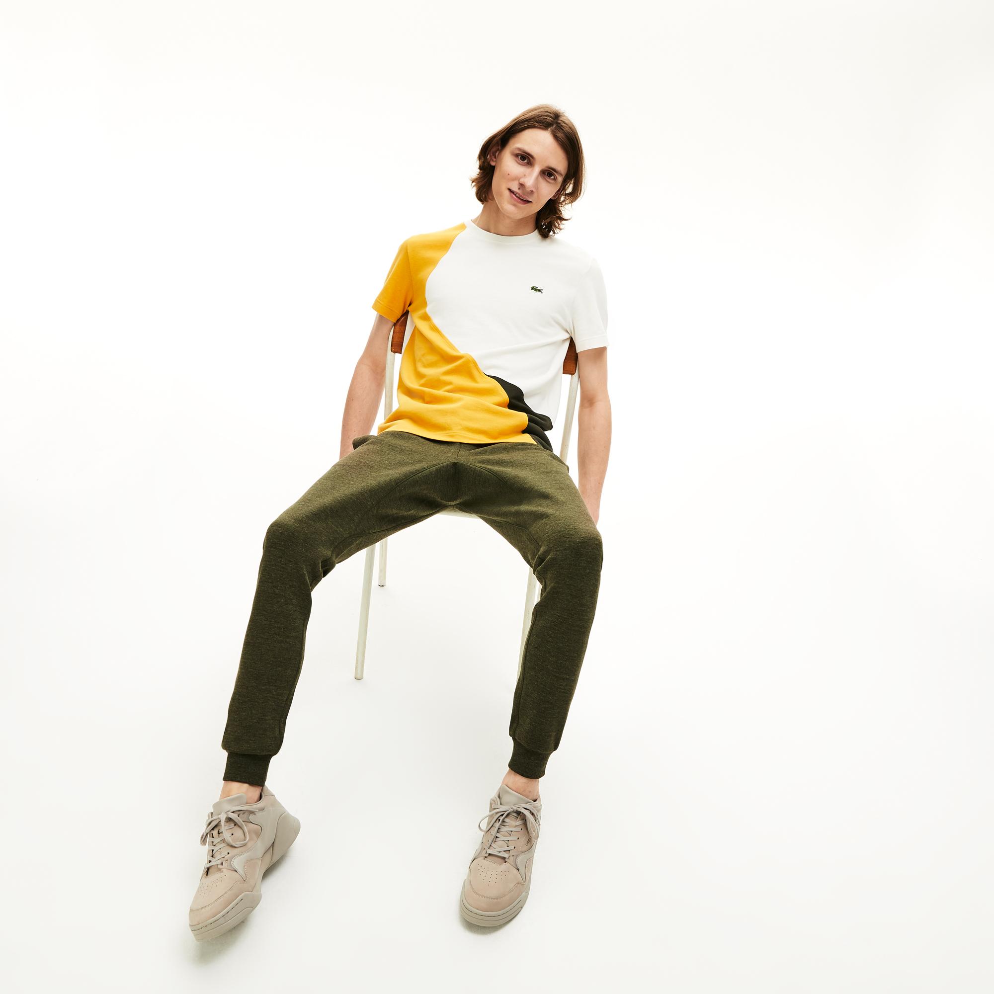 Lacoste Lacoste Erkek Regular Fit Blok Desenli Sarı T-Shirt. 1
