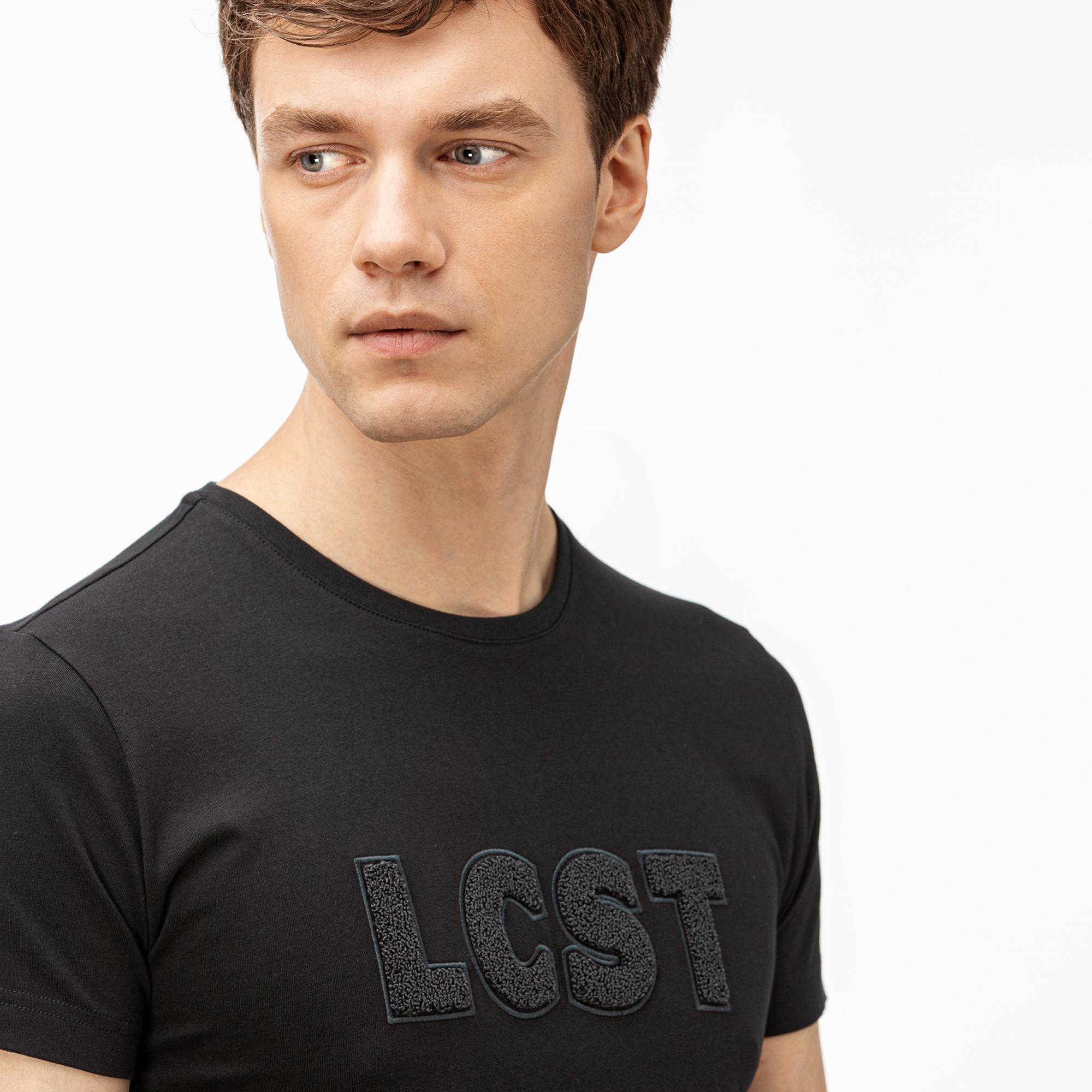 Lacoste Lacoste Erkek Baskılı Siyah T-Shirt. 5