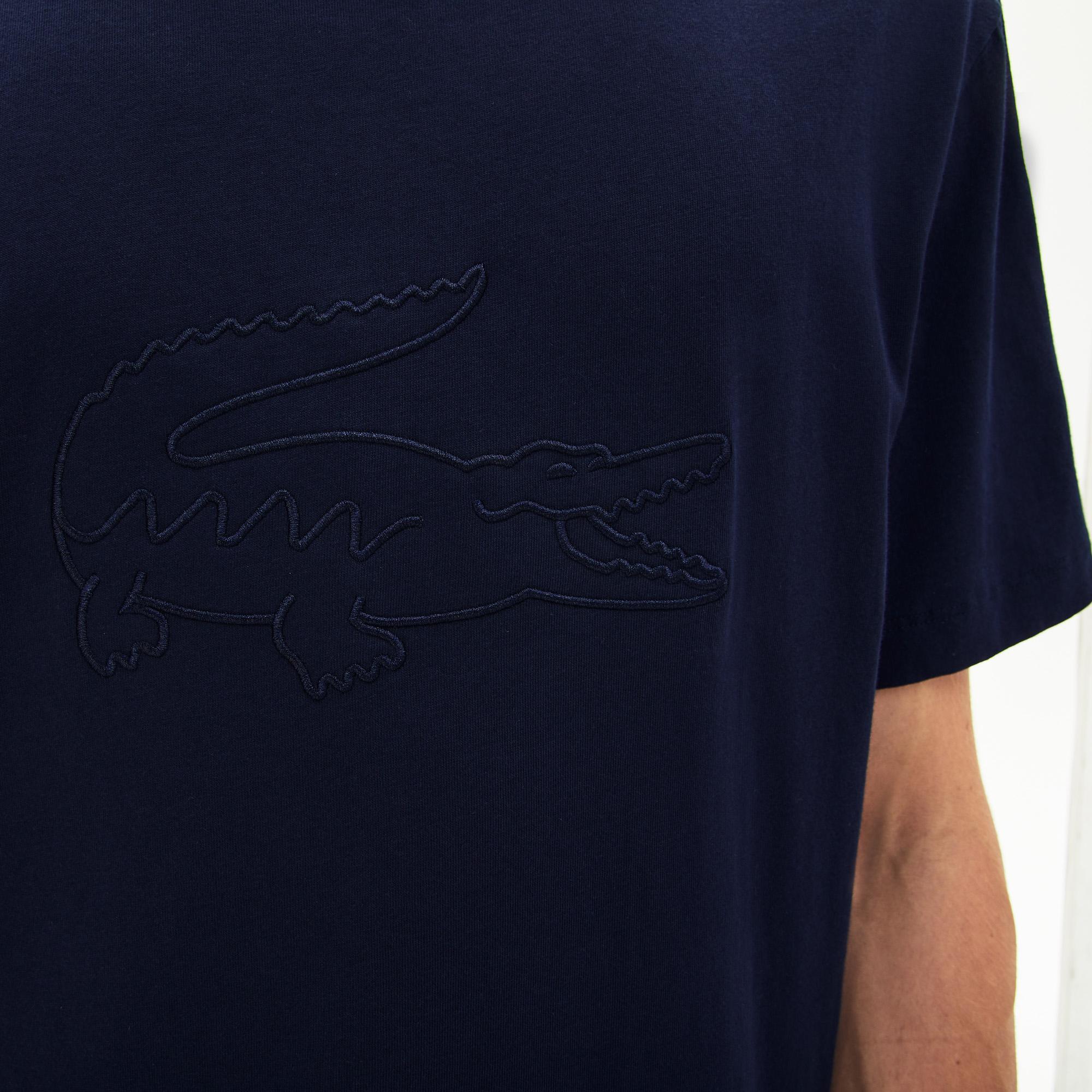 Lacoste Lacoste Erkek Regular Fit Timsah Baskılı Lacivert T-Shirt. 5