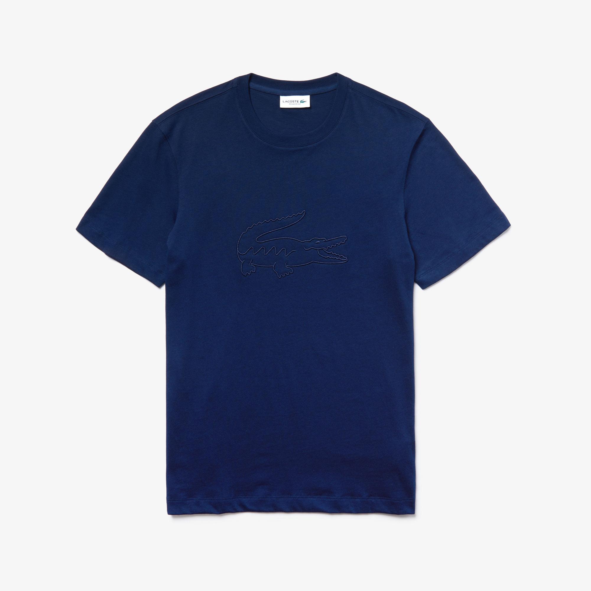 Lacoste Lacoste Erkek Regular Fit Timsah Baskılı Lacivert T-Shirt. 4