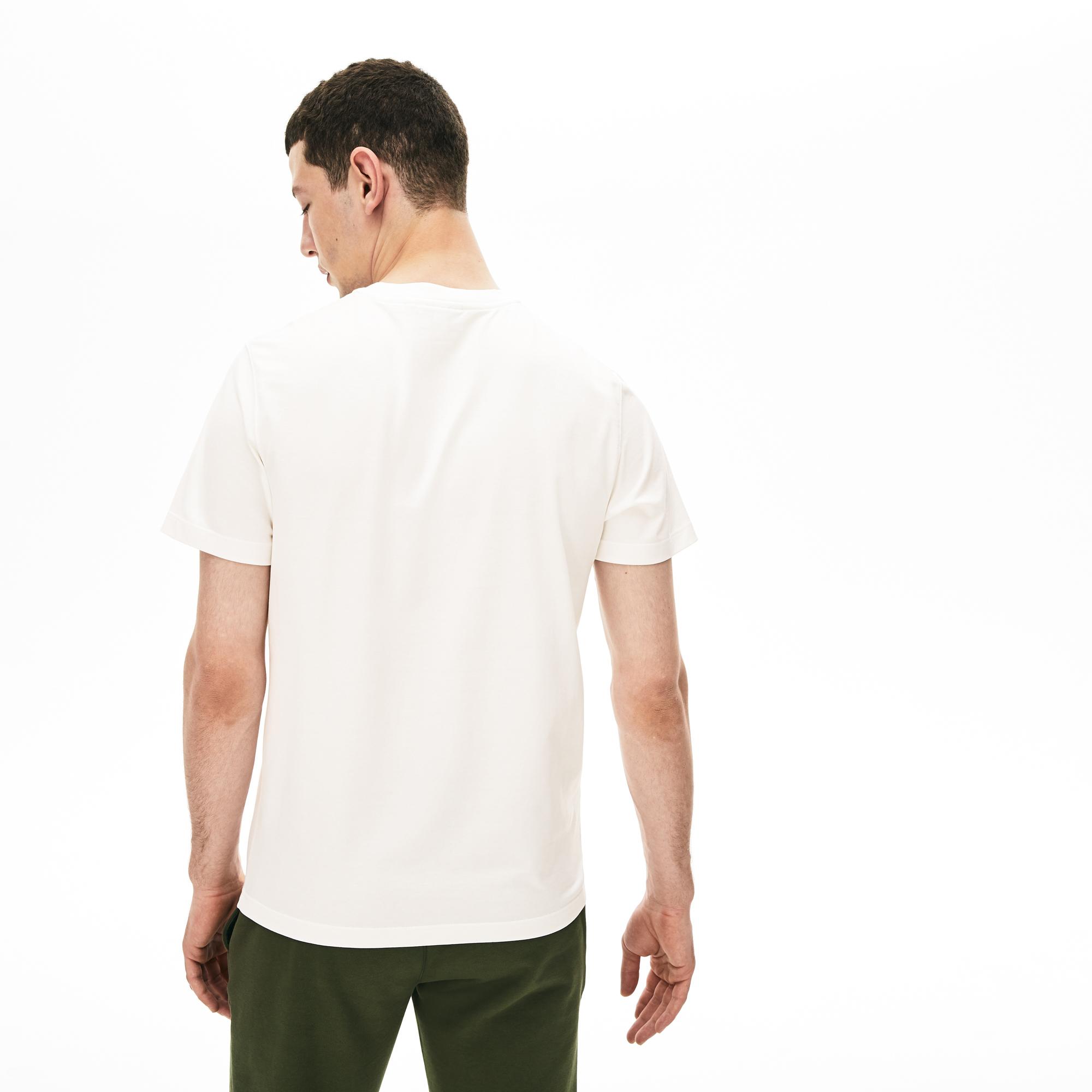 Lacoste Lacoste Erkek Regular Fit Baskılı Beyaz T-Shirt. 2