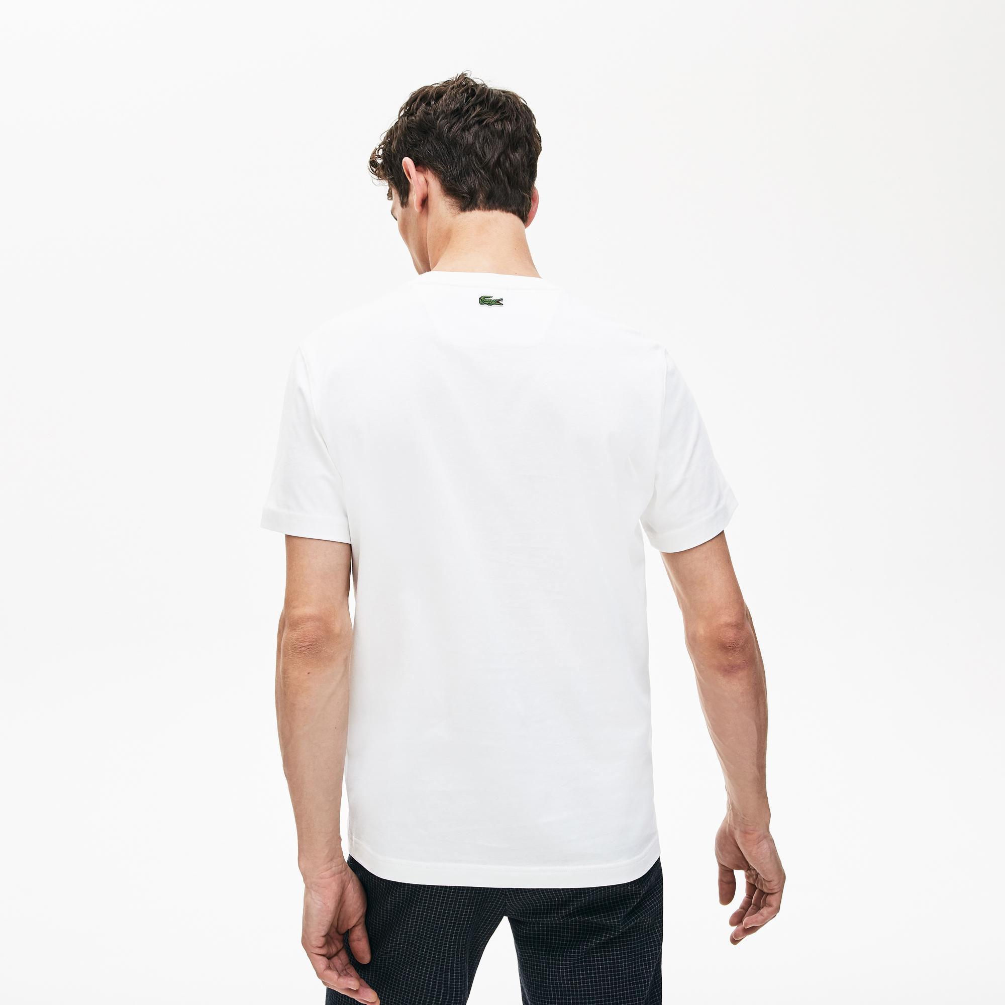Lacoste Lacoste Erkek Regular Fit Baskılı Beyaz T-Shirt. 2