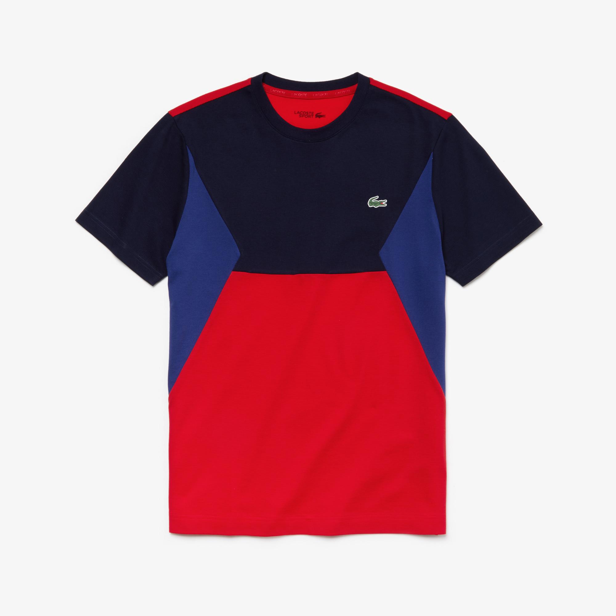Lacoste Lacoste Sport Erkek Blok Desenli Kırmızı T-Shirt. 5