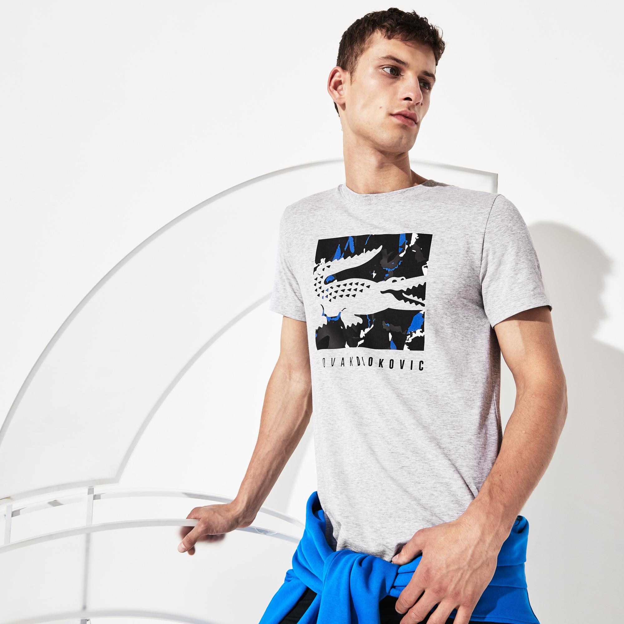 Lacoste Lacoste Novak Djokovic Erkek Gri T-Shirt. 1