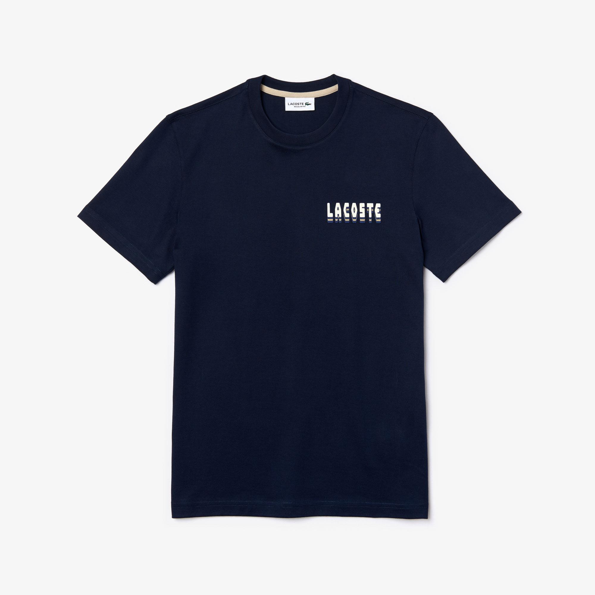 Lacoste Lacoste Erkek Regular Fit Baskılı Lacivert T-Shirt. 1