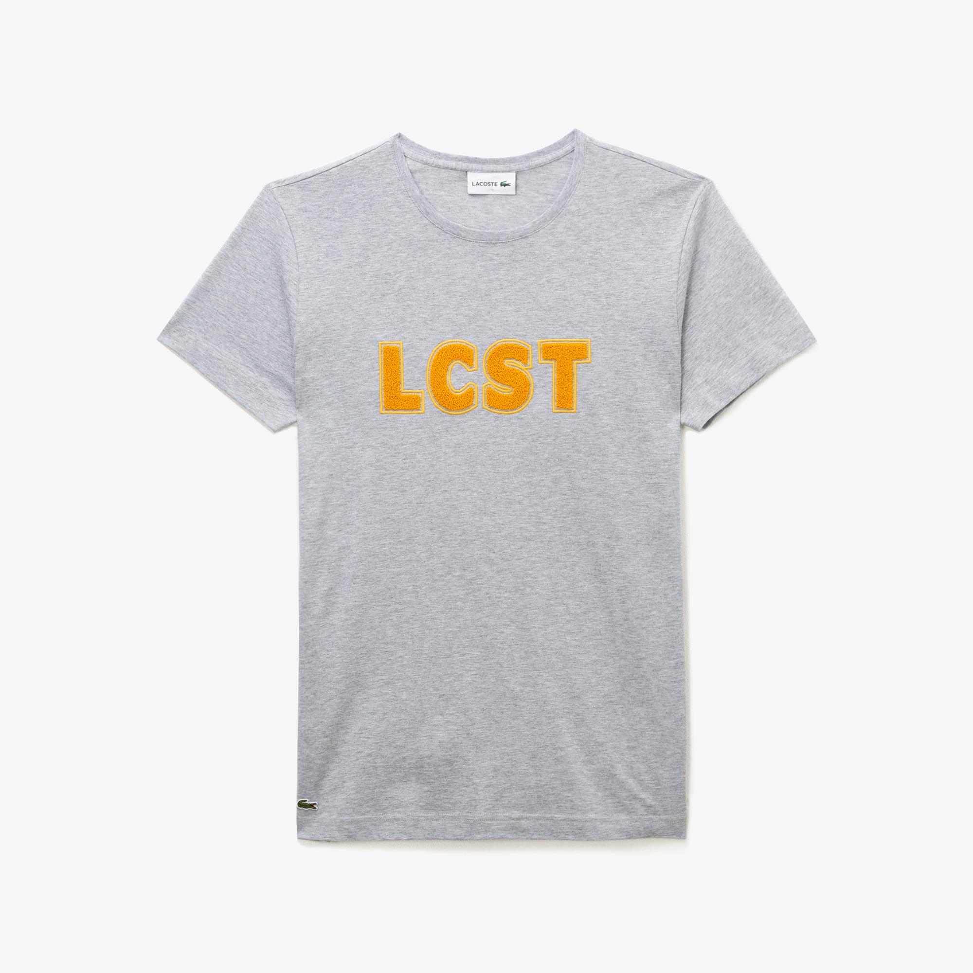 Lacoste Lacoste Erkek Baskılı Gri T-Shirt. 3
