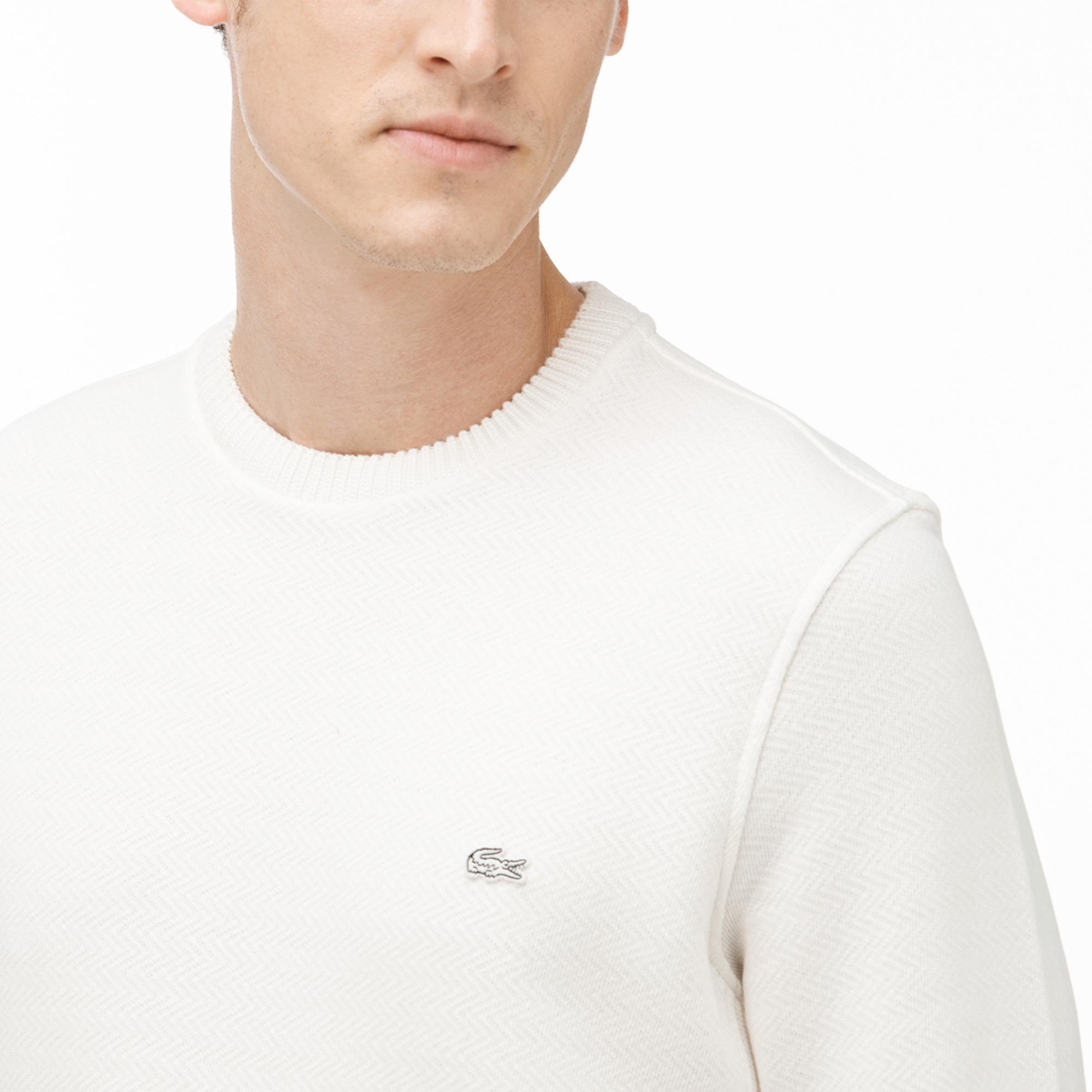 Lacoste Lacoste Erkek Beyaz Sweatshirt. 4