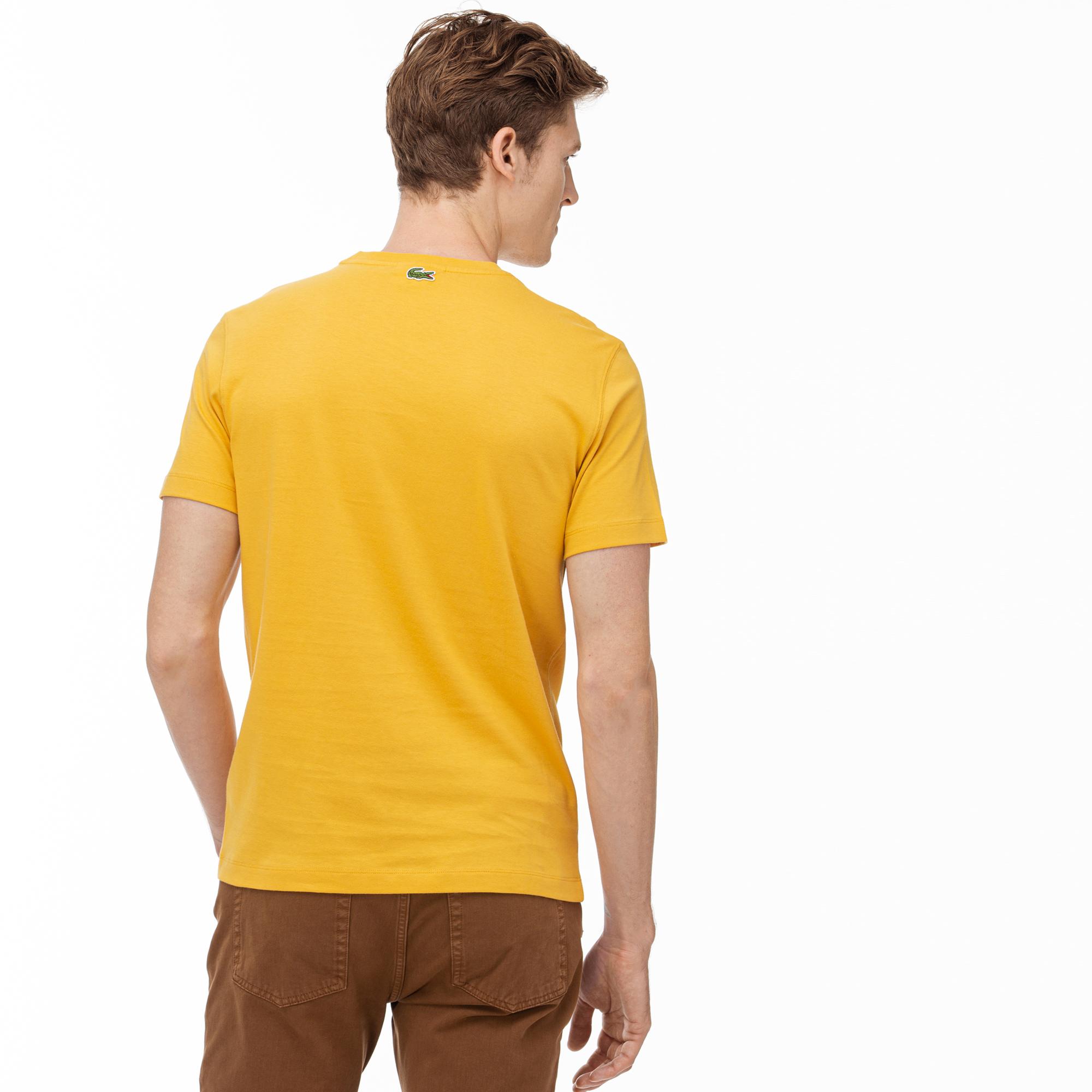 Lacoste Lacoste Erkek Regular Fit Sarı Baskılı Desenli T-Shirt. 2