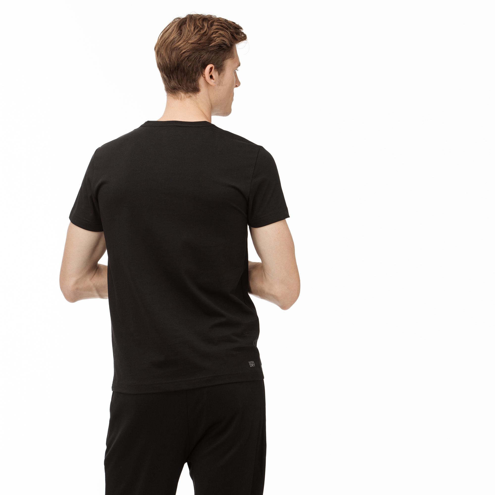 Lacoste Lacoste Sport Erkek Siyah Baskılı T-Shirt. 2