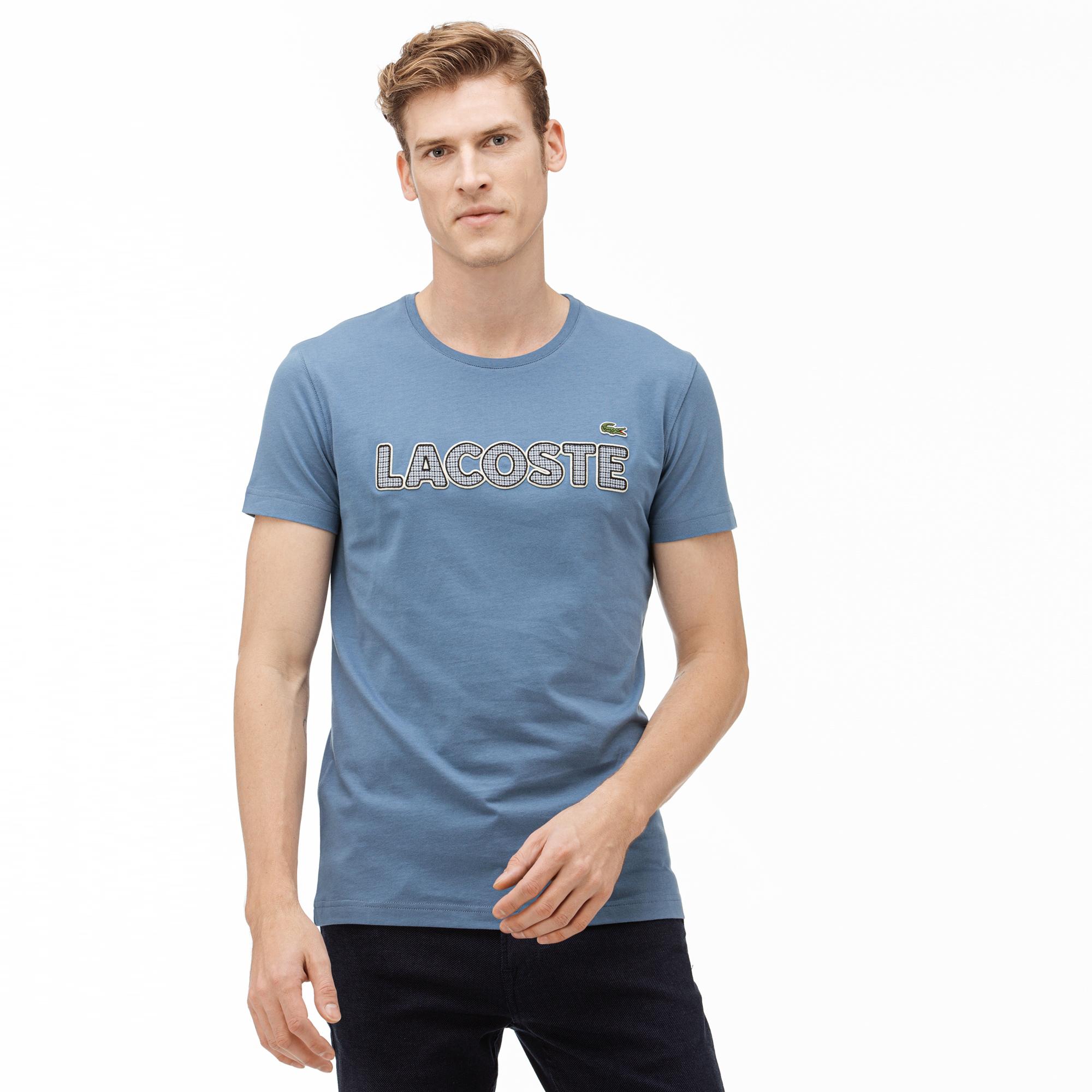 Lacoste Lacoste Erkek Regular Fit Mavi Baskılı T-Shirt. 1