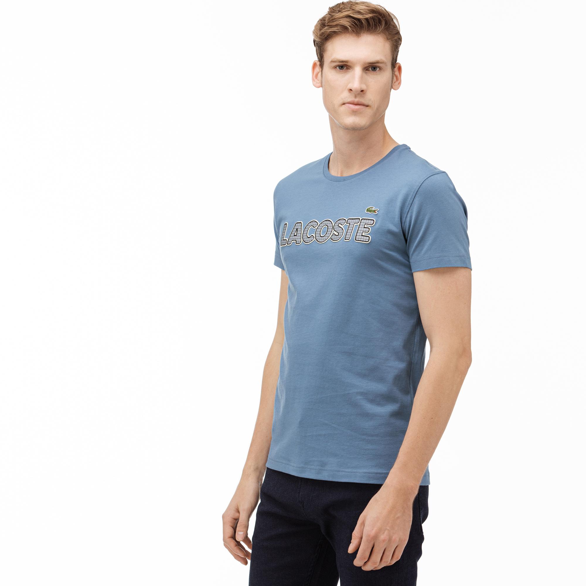Lacoste Lacoste Erkek Regular Fit Mavi Baskılı T-Shirt. 4
