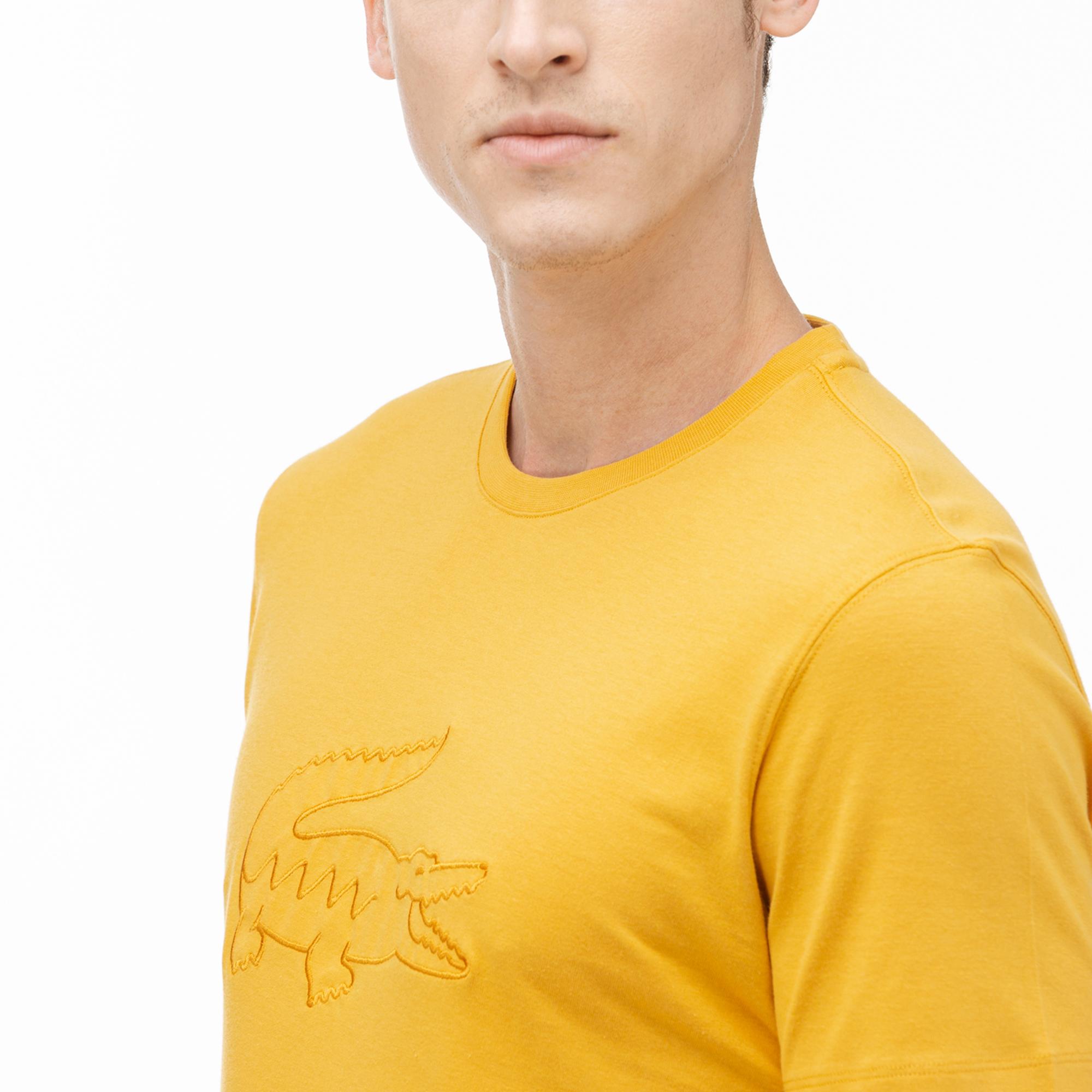 Lacoste Lacoste Erkek Regular Fit Sarı Baskılı Desenli T-Shirt. 5