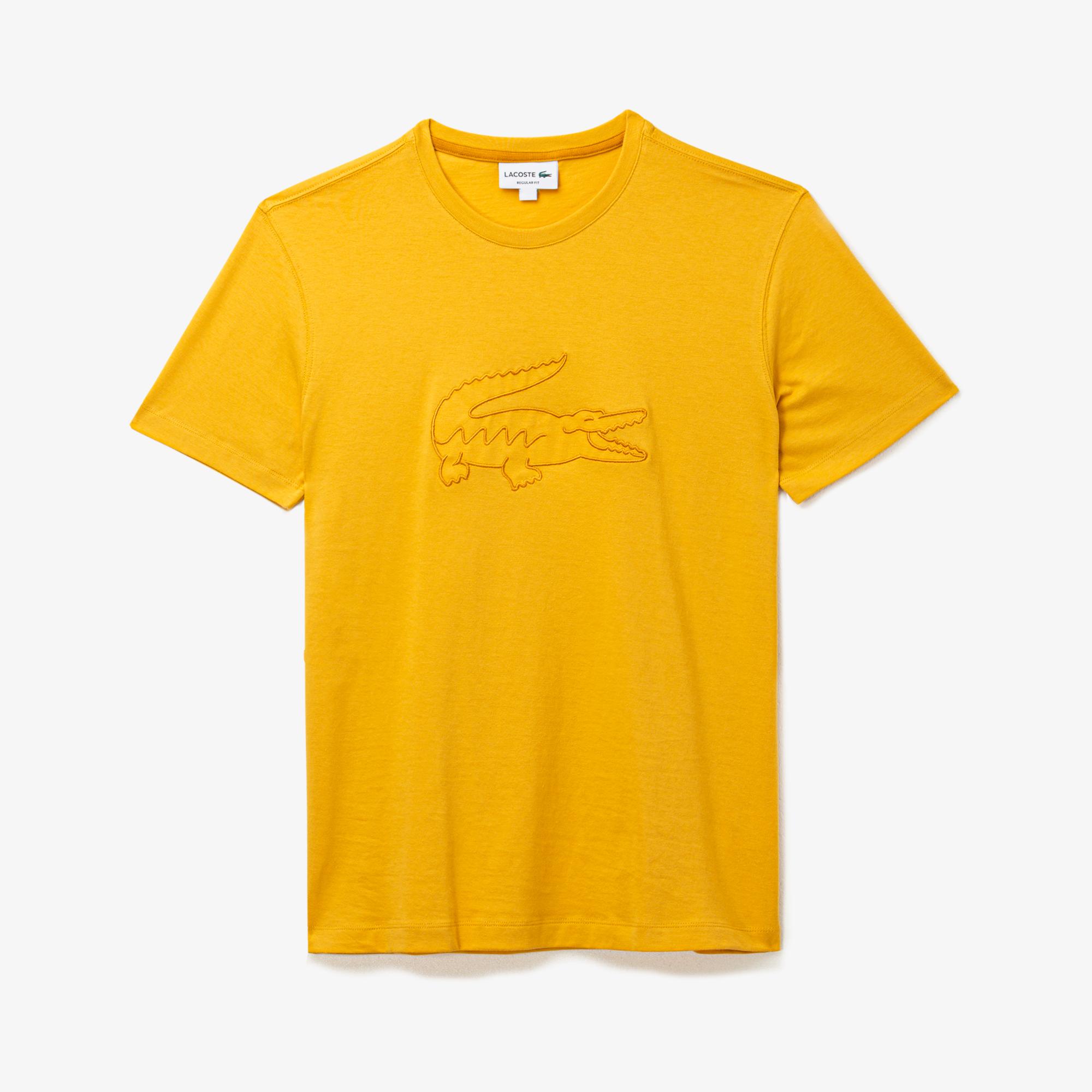 Lacoste Lacoste Erkek Regular Fit Sarı Baskılı Desenli T-Shirt. 3