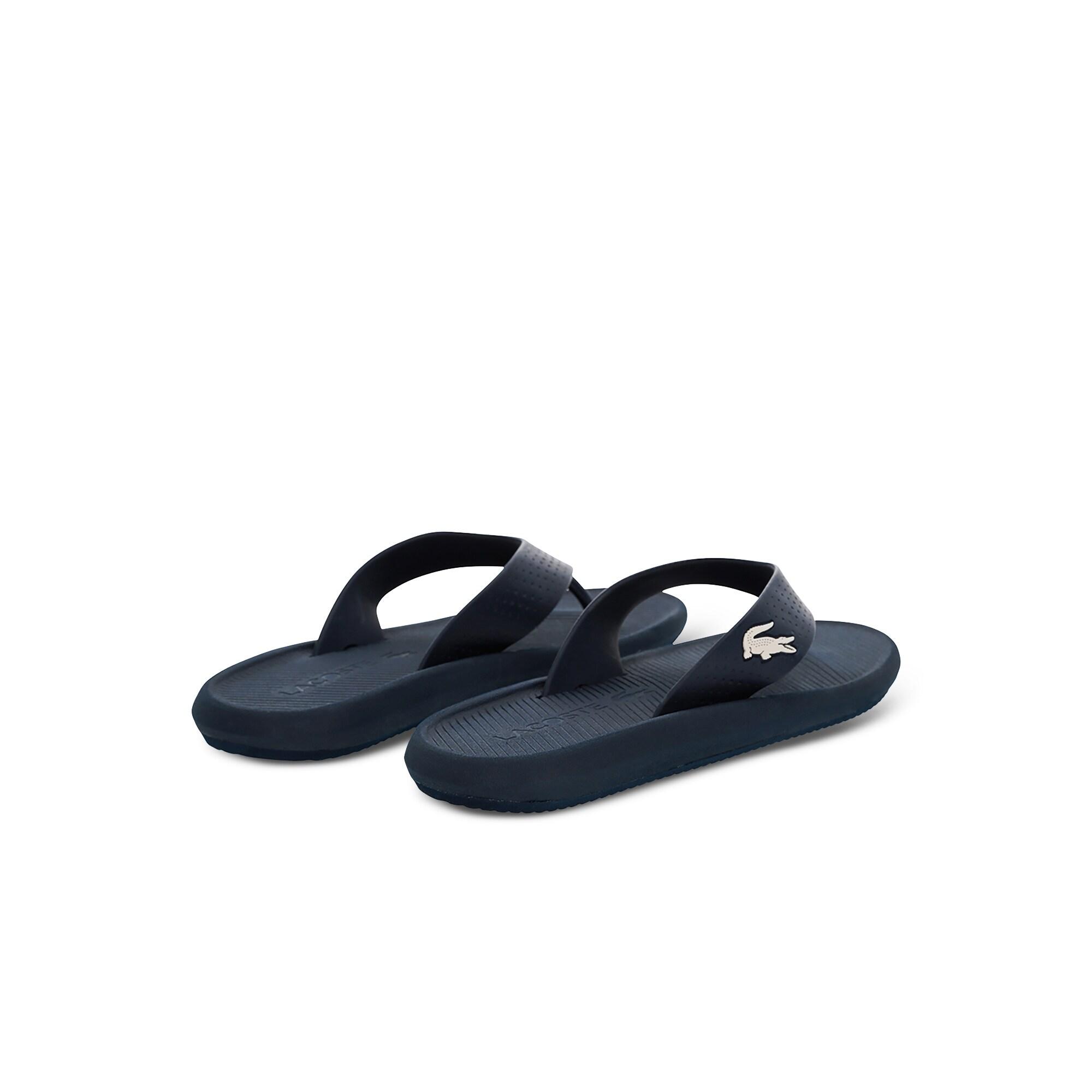 Lacoste Croco Sandal 219 1 Cma Erkek Lacivert - Beyaz Terlik. 4