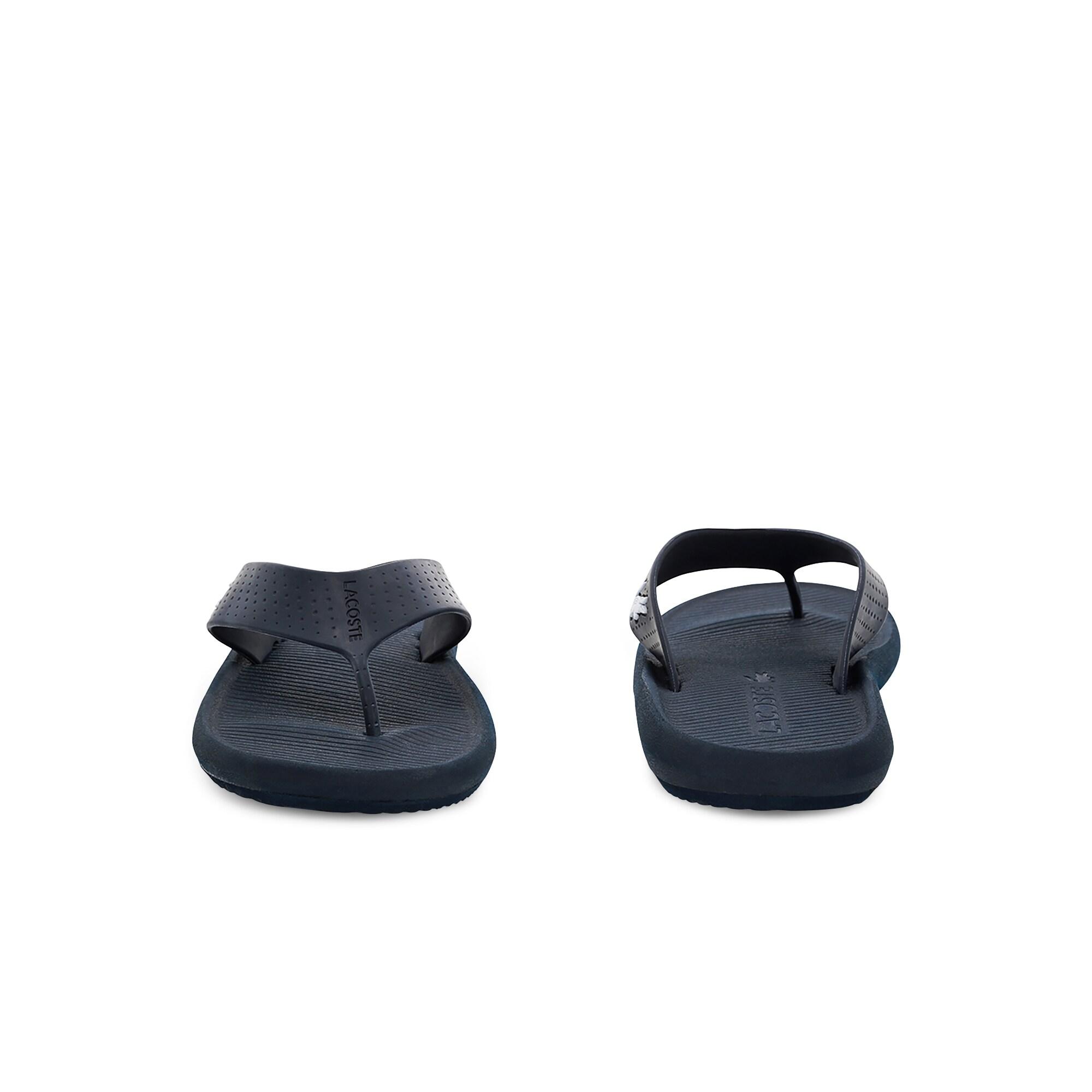 Lacoste Croco Sandal 219 1 Cma Erkek Lacivert - Beyaz Terlik. 6