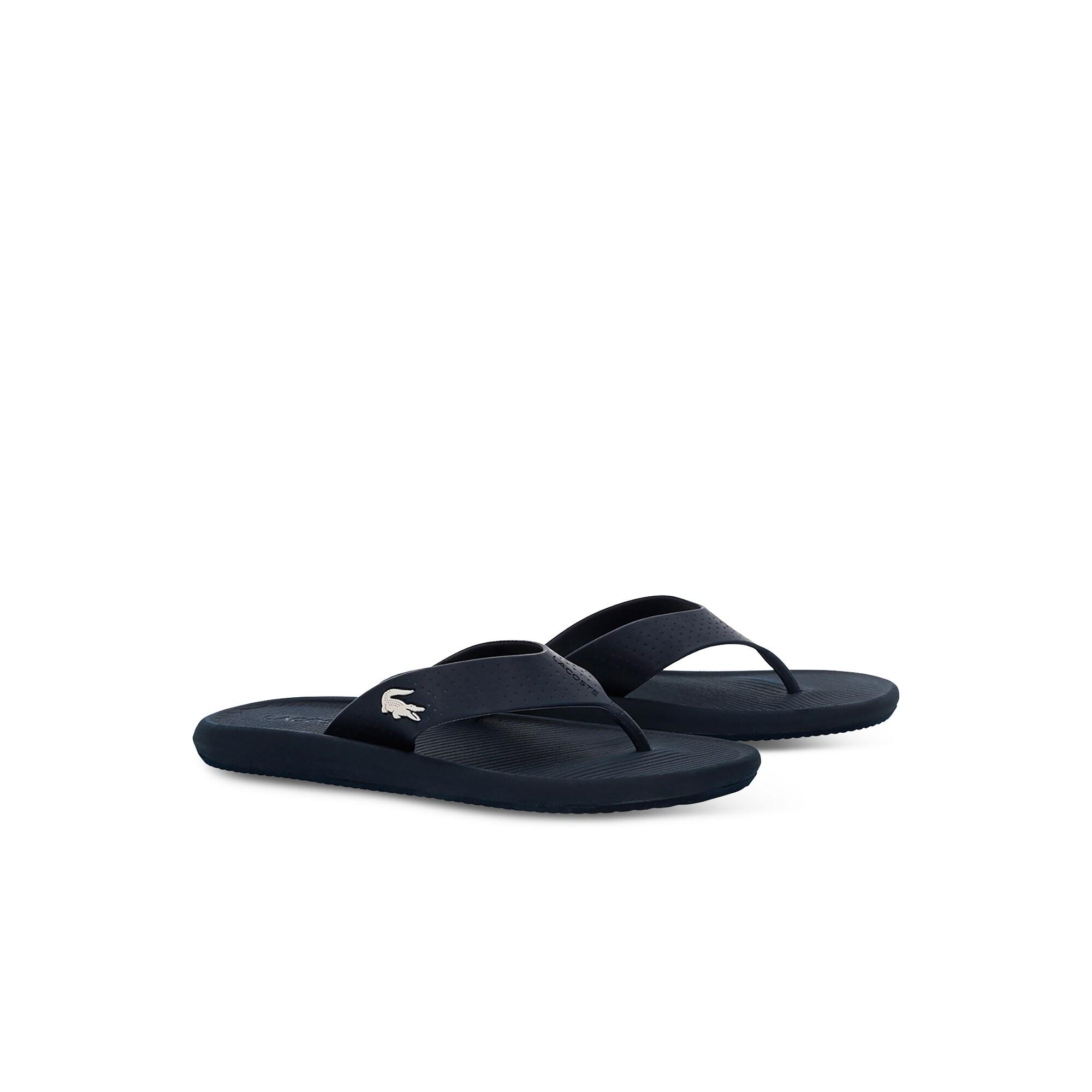 Lacoste Croco Sandal 219 1 Cma Erkek Lacivert - Beyaz Terlik. 3