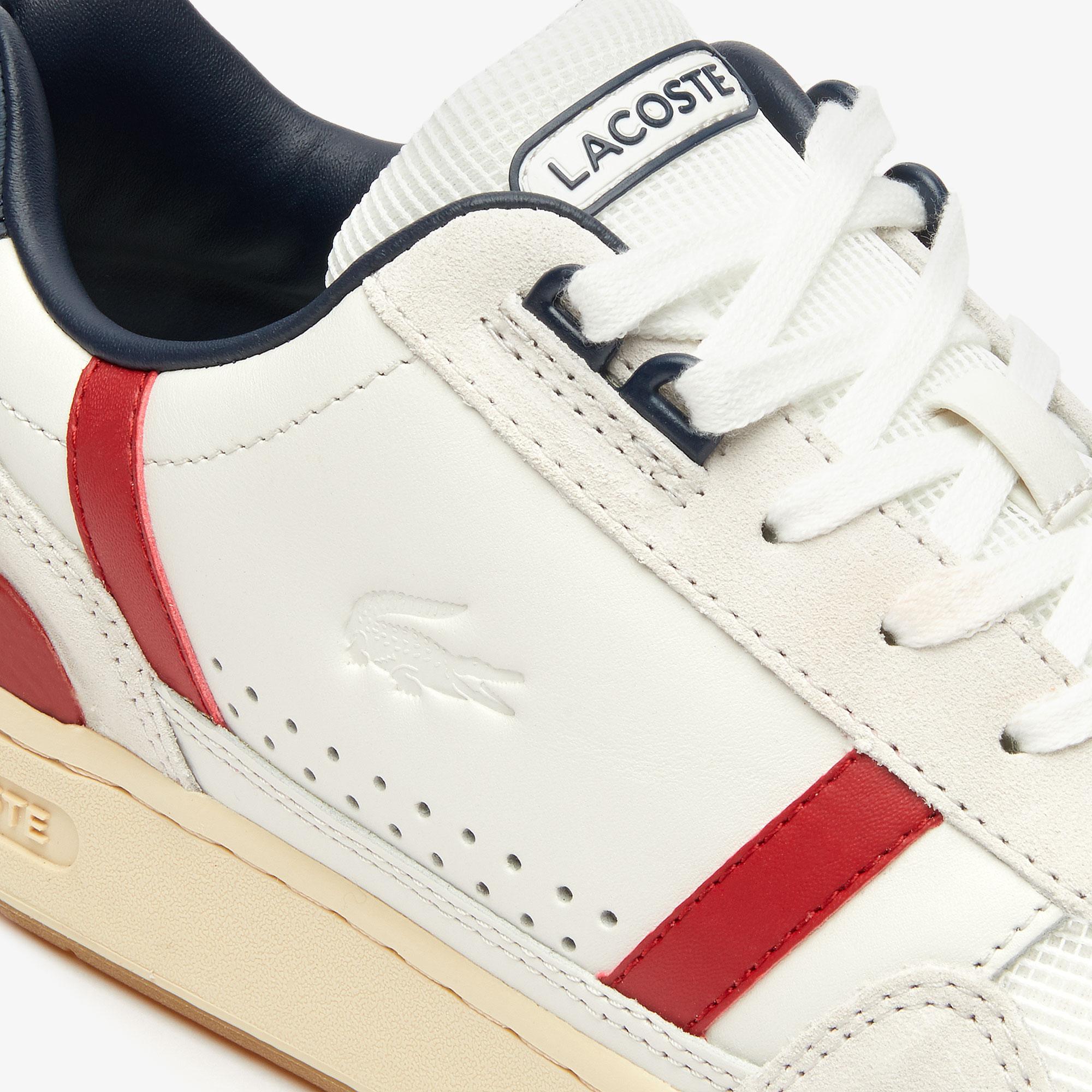 Lacoste Lacoste T-Clip 120 2 Us Sma Erkek Beyaz - Lacivert - Kırmızı Deri Sneaker. 6