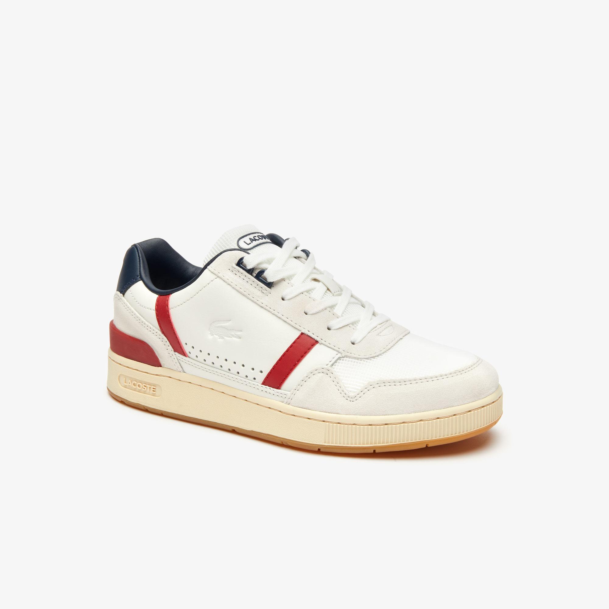 Lacoste Lacoste T-Clip 120 2 Us Sma Erkek Beyaz - Lacivert - Kırmızı Deri Sneaker. 1