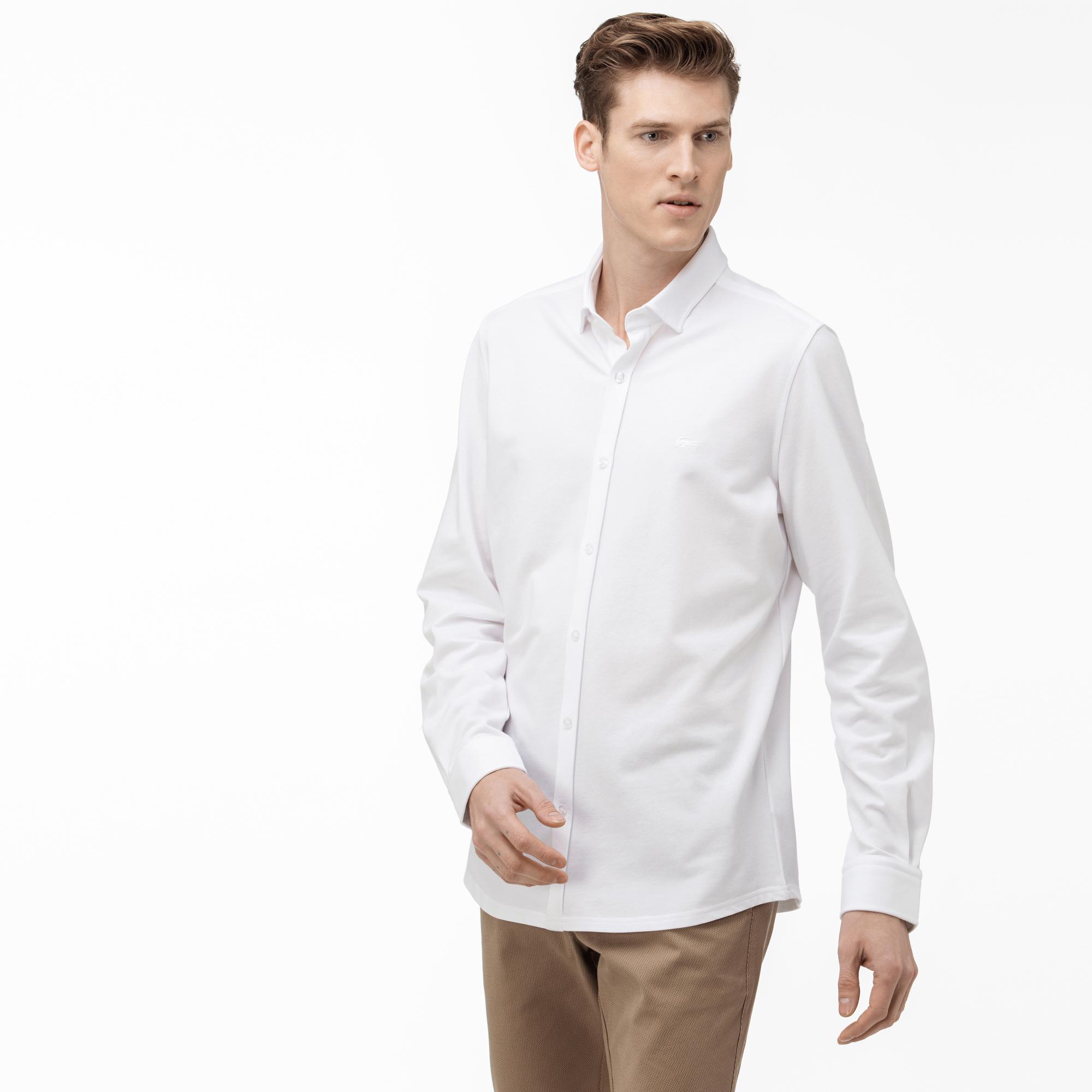 Lacoste Erkek Slim Fit Beyaz Gömlek. 5
