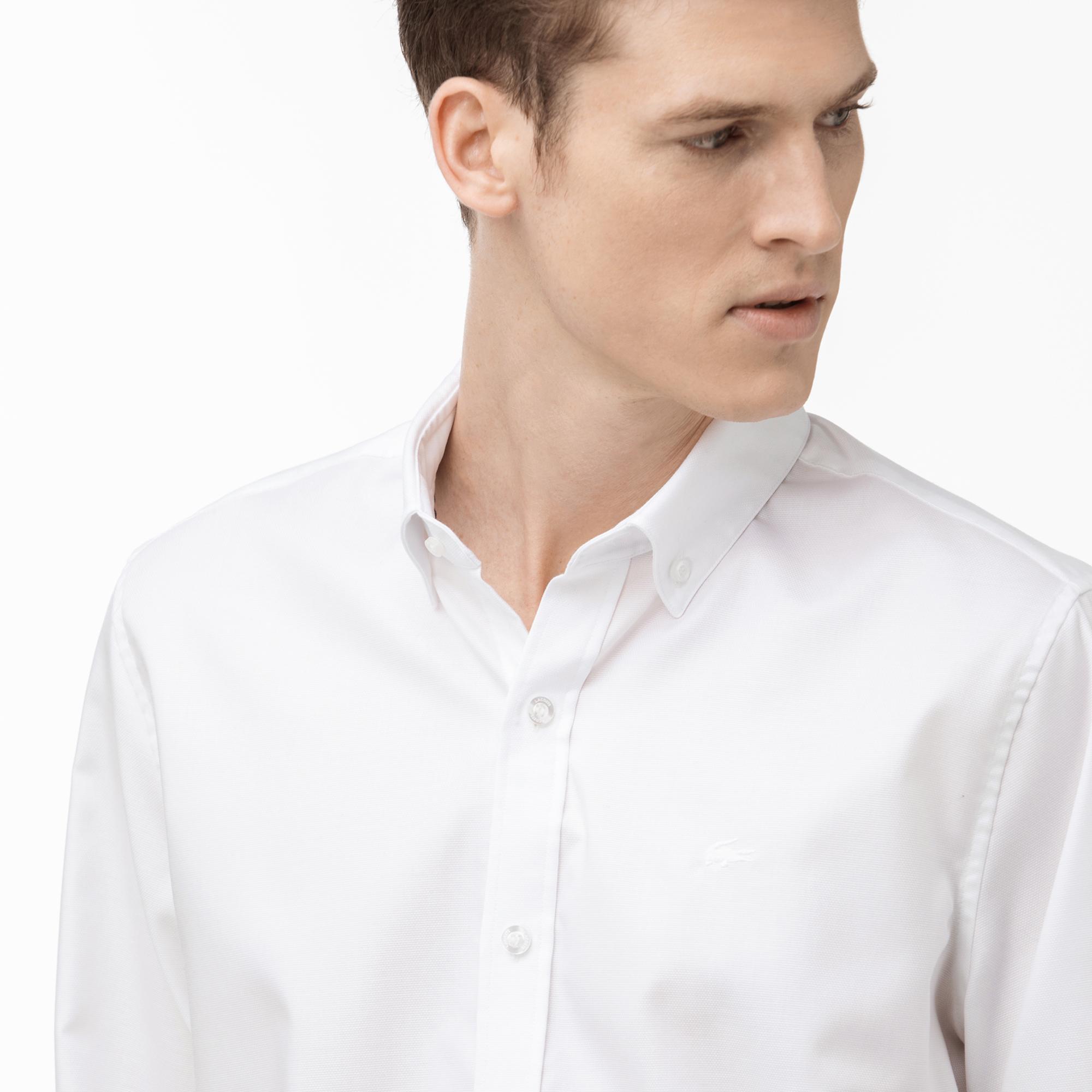 Lacoste Erkek Regular Fit Beyaz Gömlek. 5