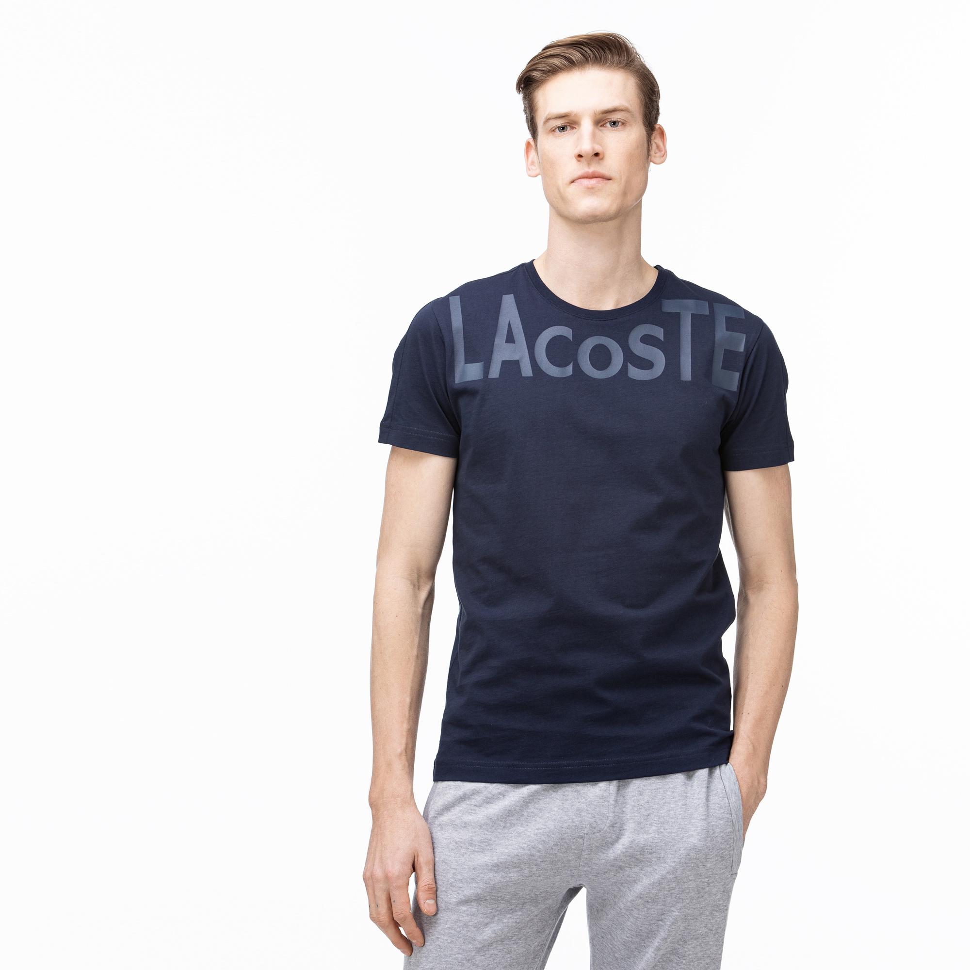 Lacoste Lacoste Erkek Bisiklet Yaka Baskılı Lacivert T-Shirt. 1