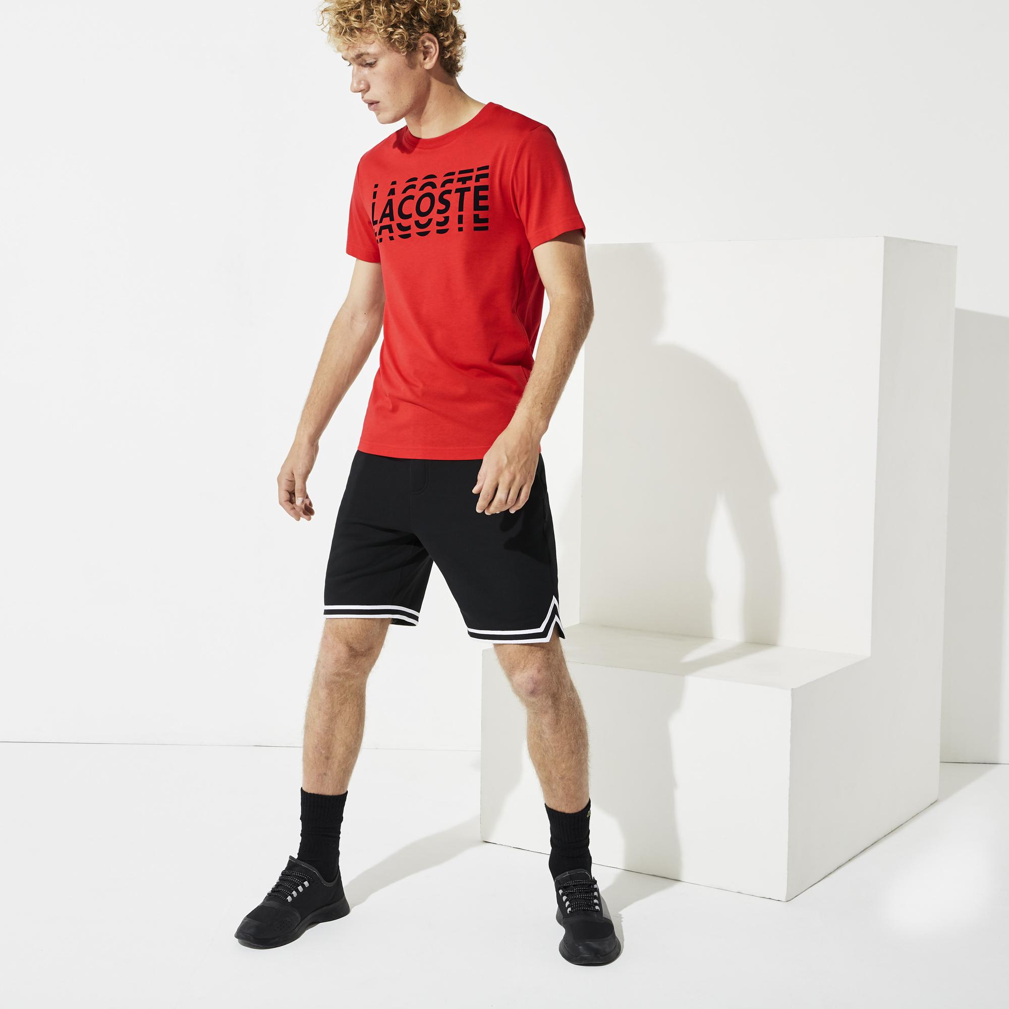 Lacoste Lacoste Sport Erkek Bisiklet Yaka Baskılı Kırmızı T-Shirt. 4