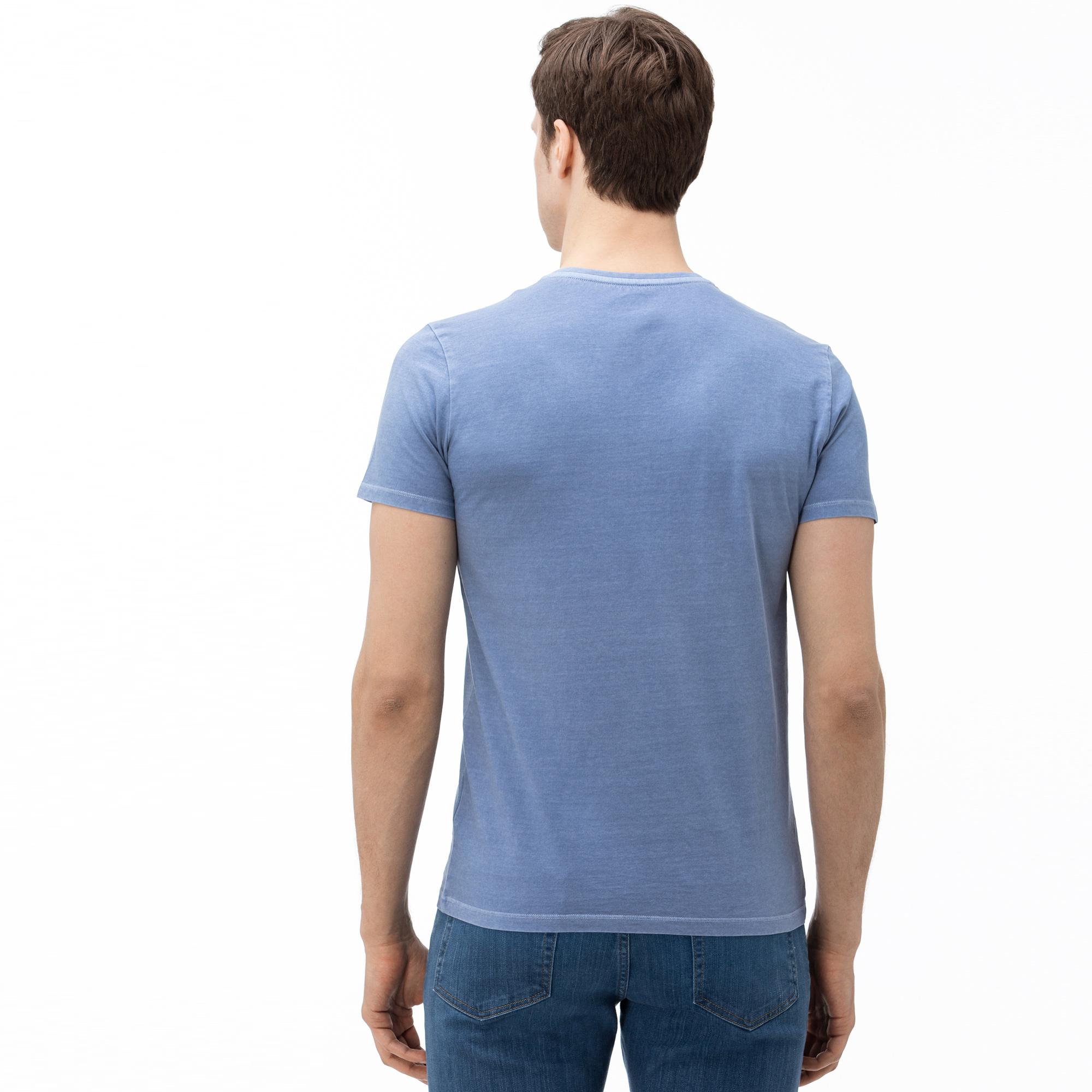 Lacoste Erkek V Yaka Mavi T-Shirt. 3