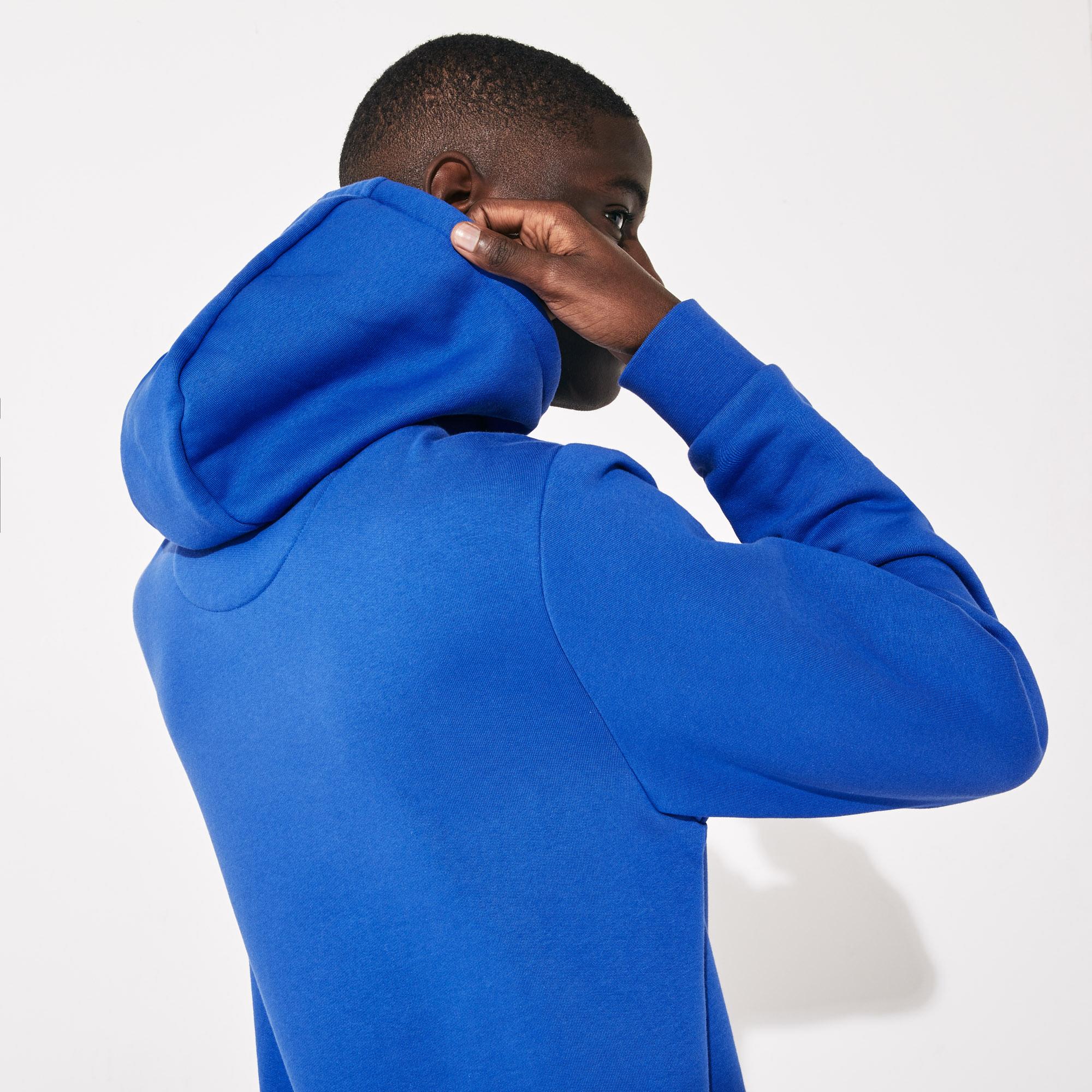 Lacoste Lacoste Sport Erkek Kapüşonlu Timsah Baskılı Saks Mavi Sweatshirt. 5