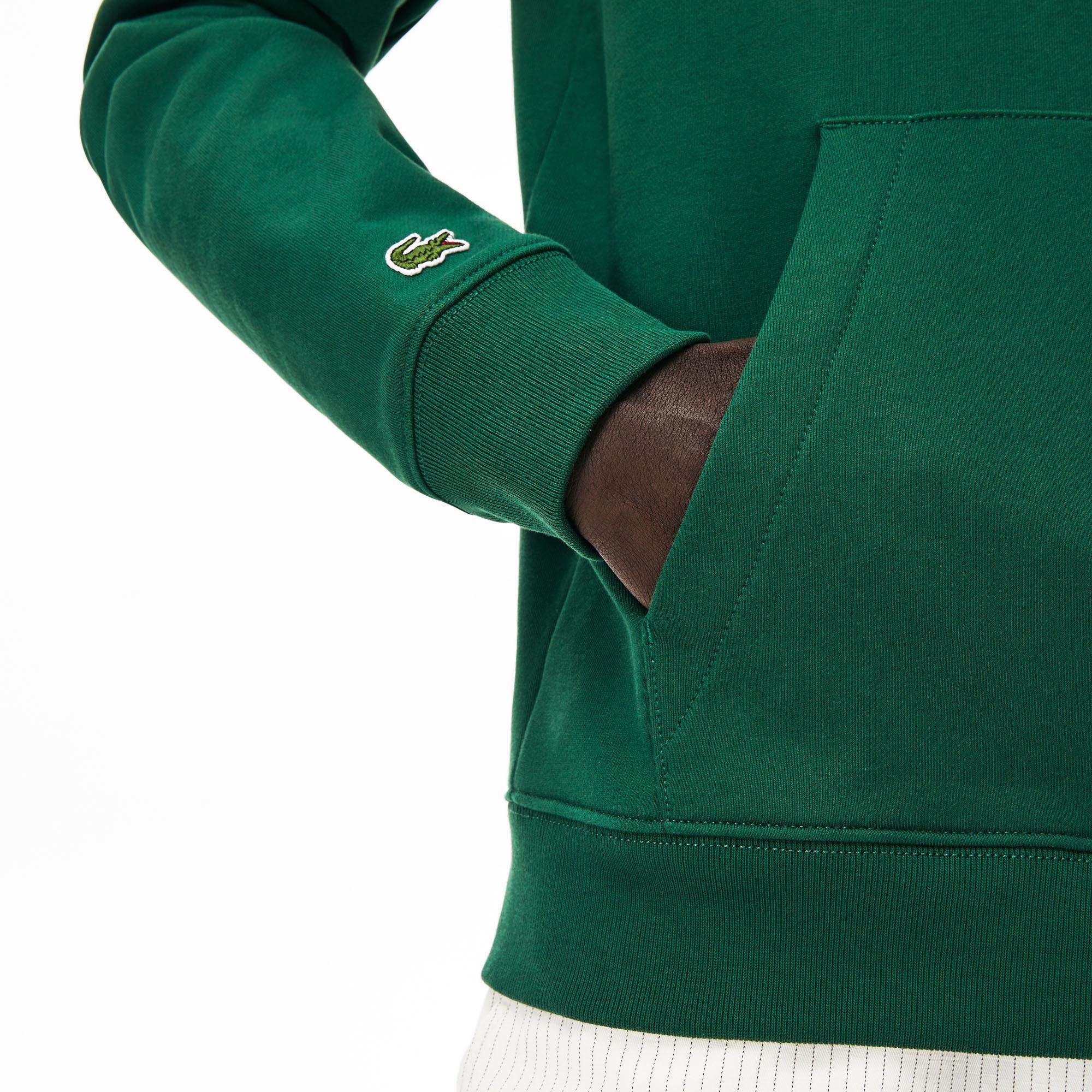 Lacoste Lacoste Erkek Kapüşonlu Timsah Baskılı Yeşil Sweatshirt. 5