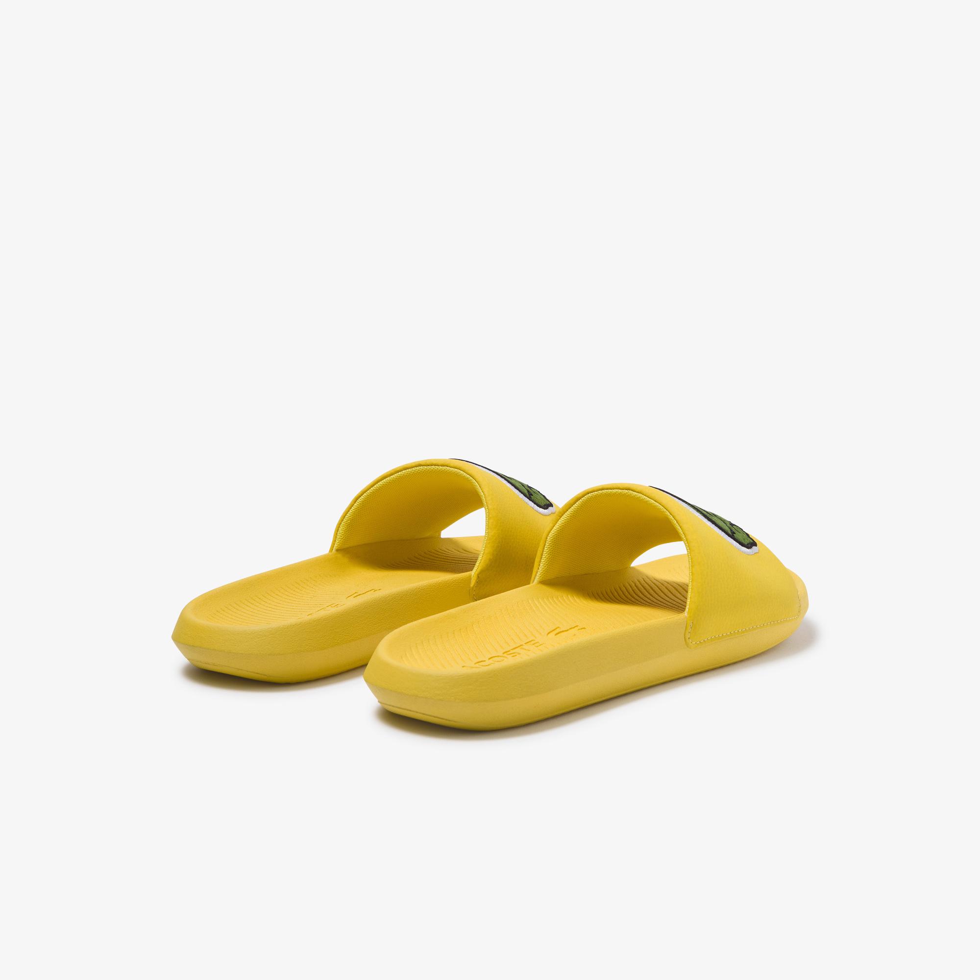 Lacoste Croco Slide 120 US CMA Erkek Timsah Baskılı Sarı Terlik. 4