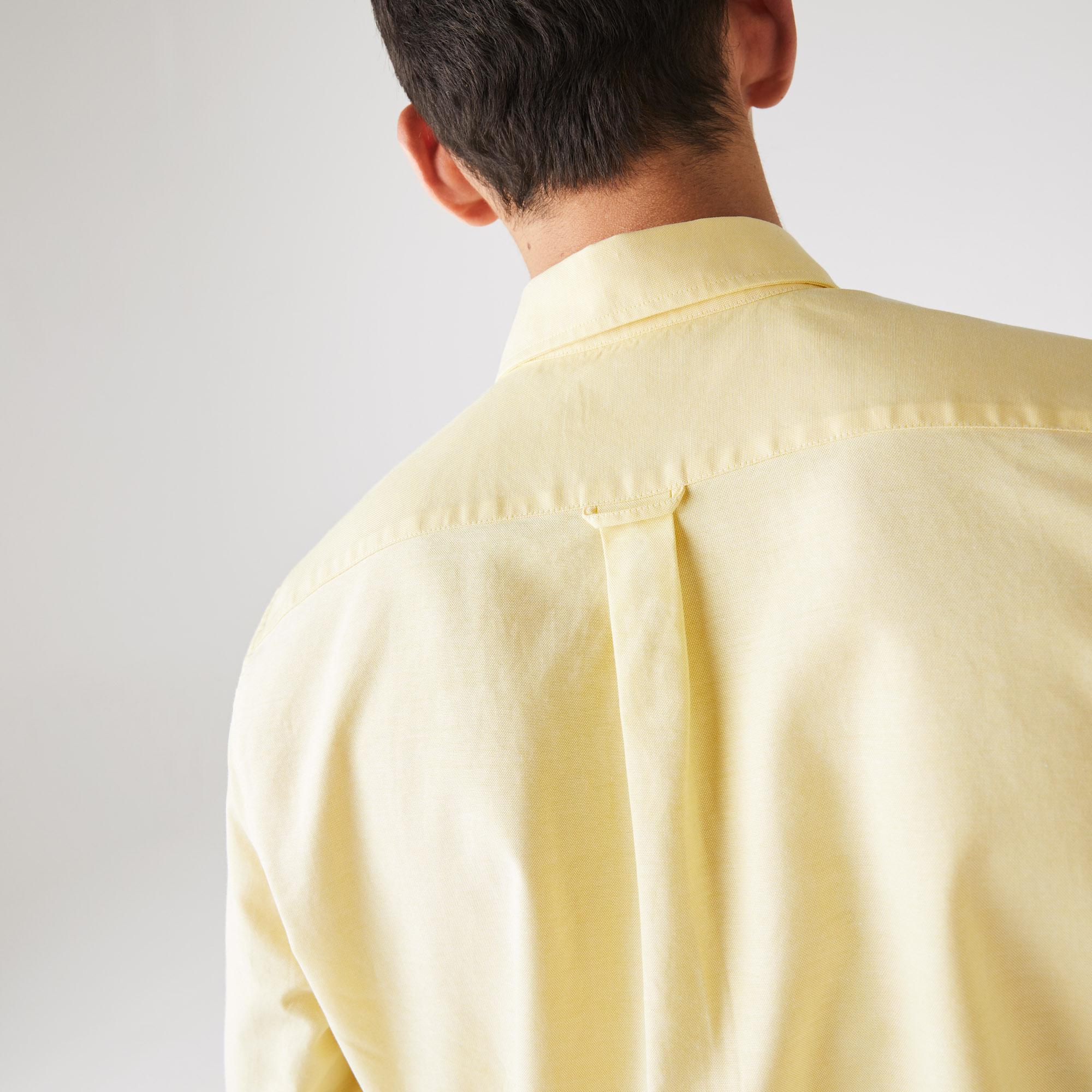 Lacoste Erkek Regular Fit Sarı Gömlek. 8