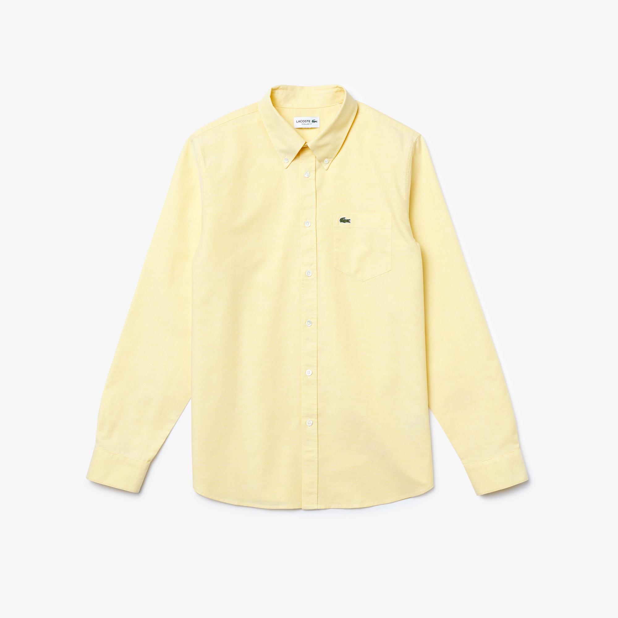 Lacoste Erkek Regular Fit Sarı Gömlek. 4