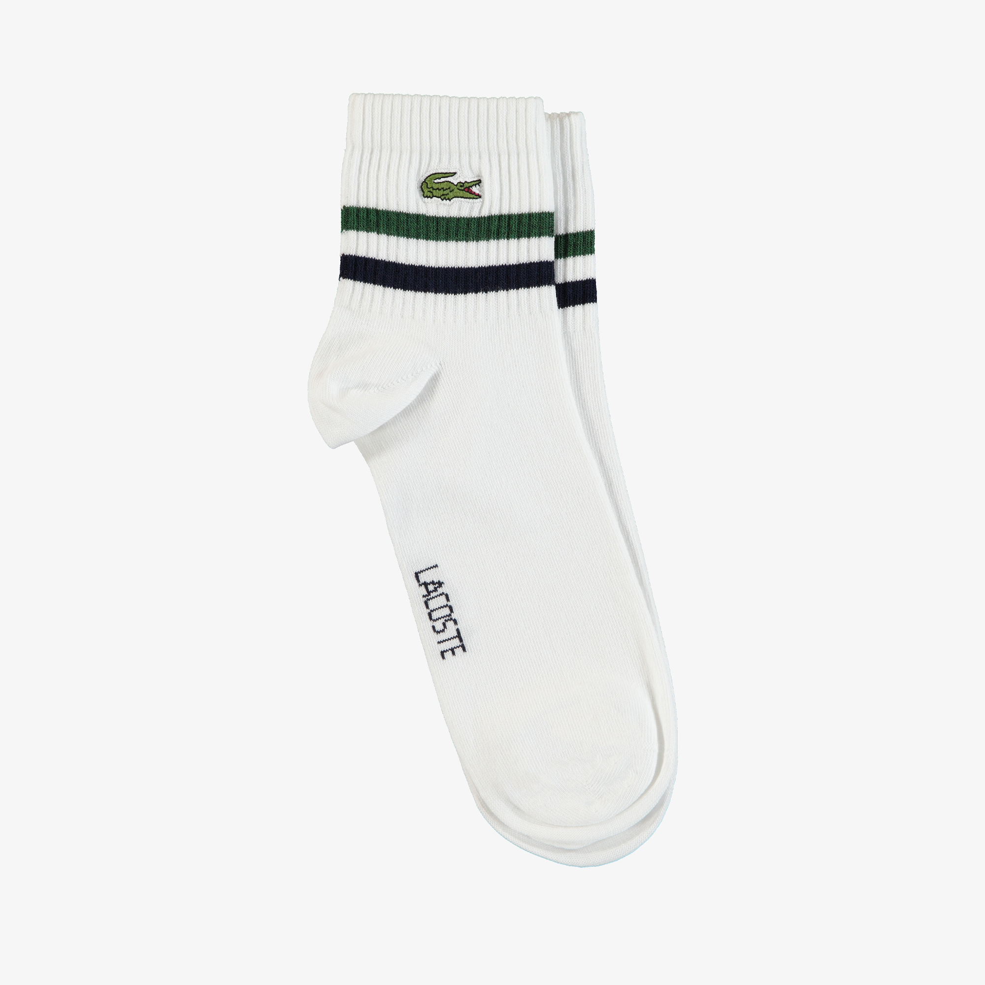 Lacoste Unisex Çizgili Beyaz Çorap. 1