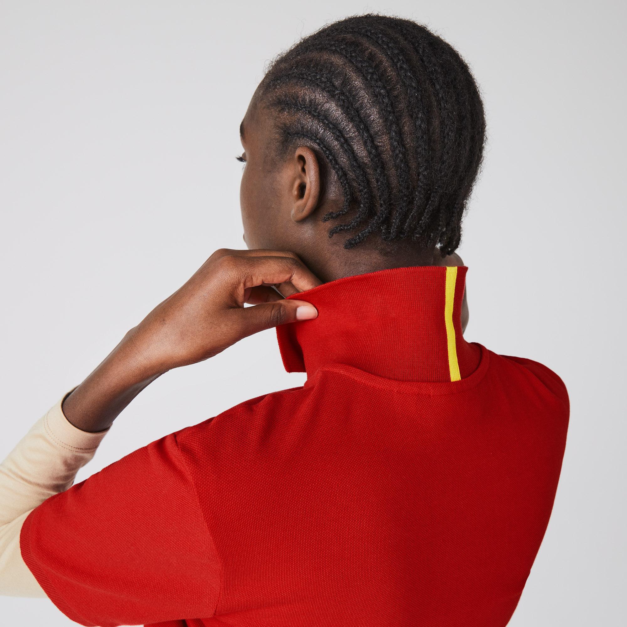 Lacoste x National Geographic Kadın Polo Yaka Kısa Kollu Kırmızı Elbise. 4