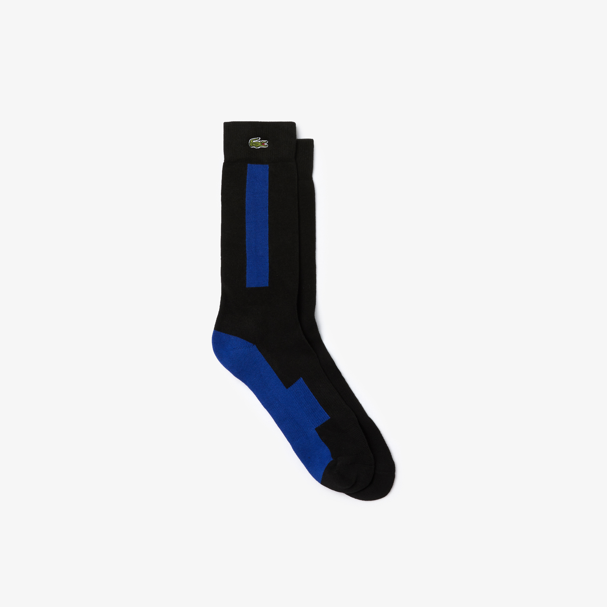 Lacoste Sport Unisex Blok Desenli Uzun Siyah Çorap. 1