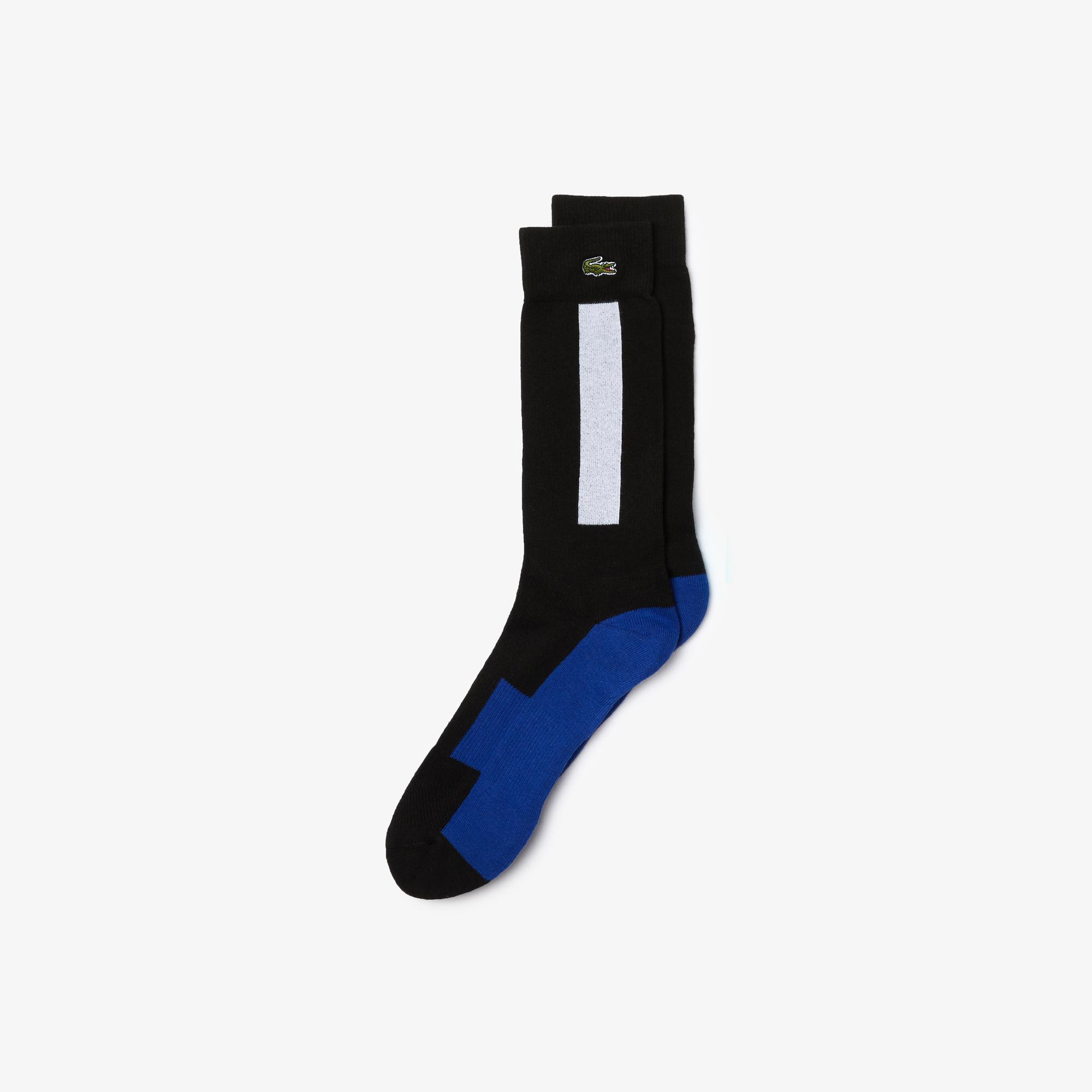 Lacoste Sport Unisex Blok Desenli Uzun Siyah Çorap. 2