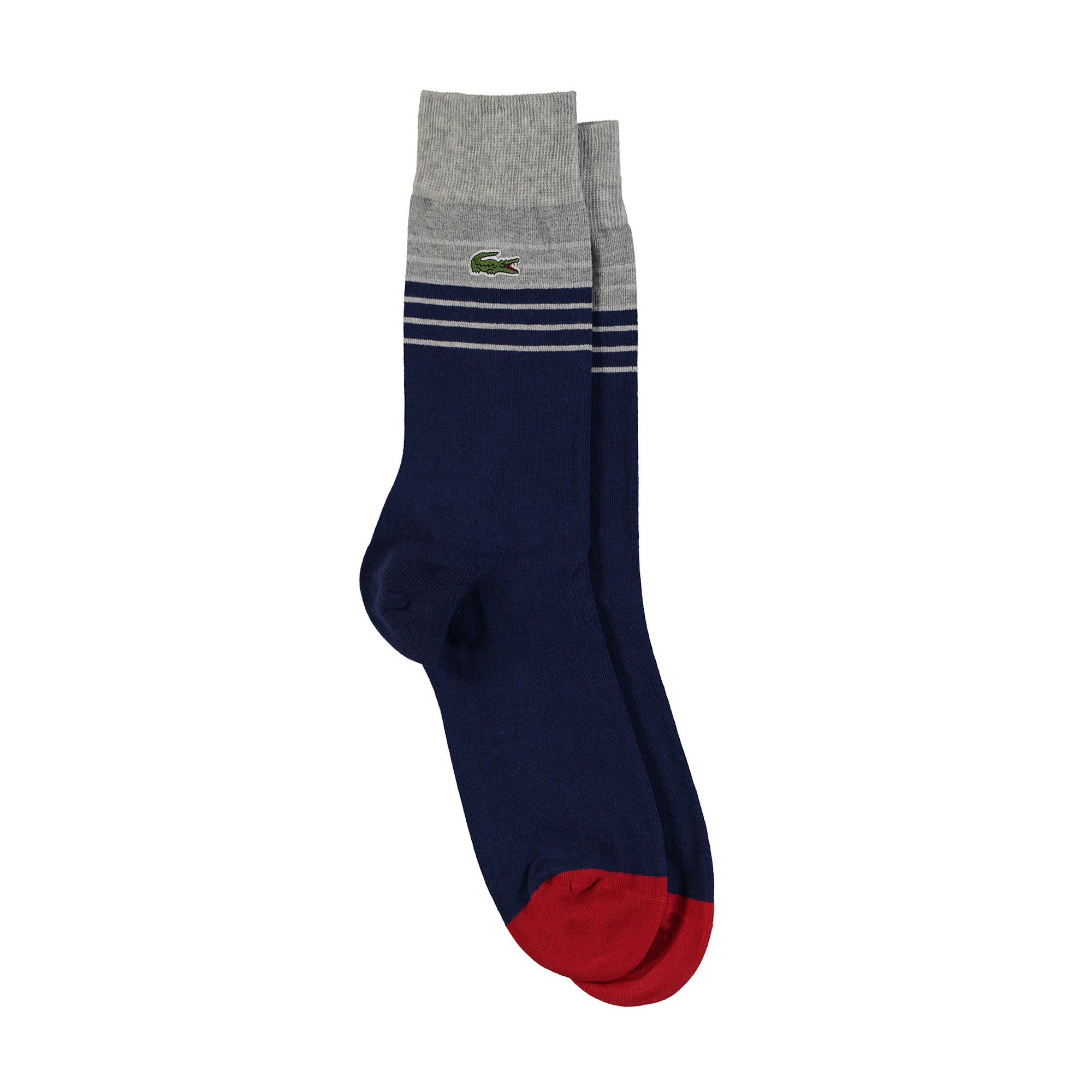 Lacoste Unisex Uzun Çizgili Renkli Çorap. 1