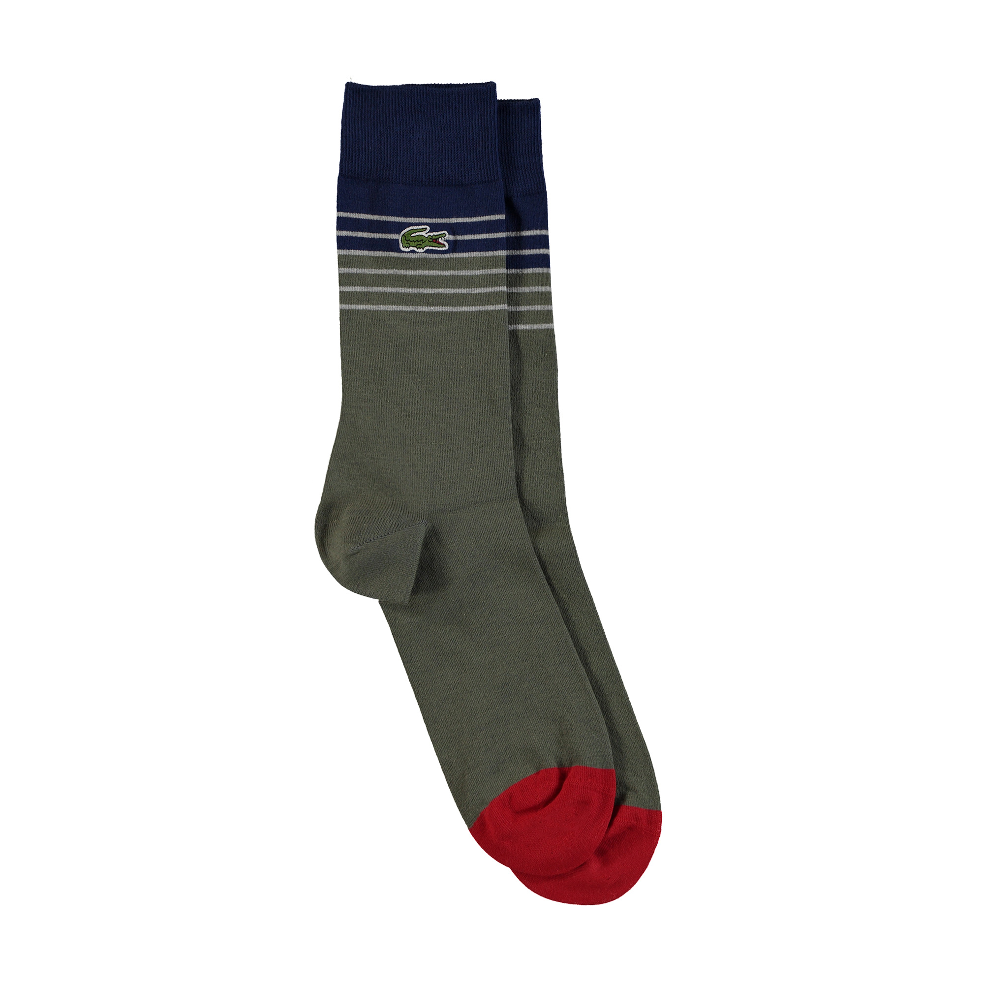 Lacoste Unisex Uzun Çizgili Renkli Çorap. 1