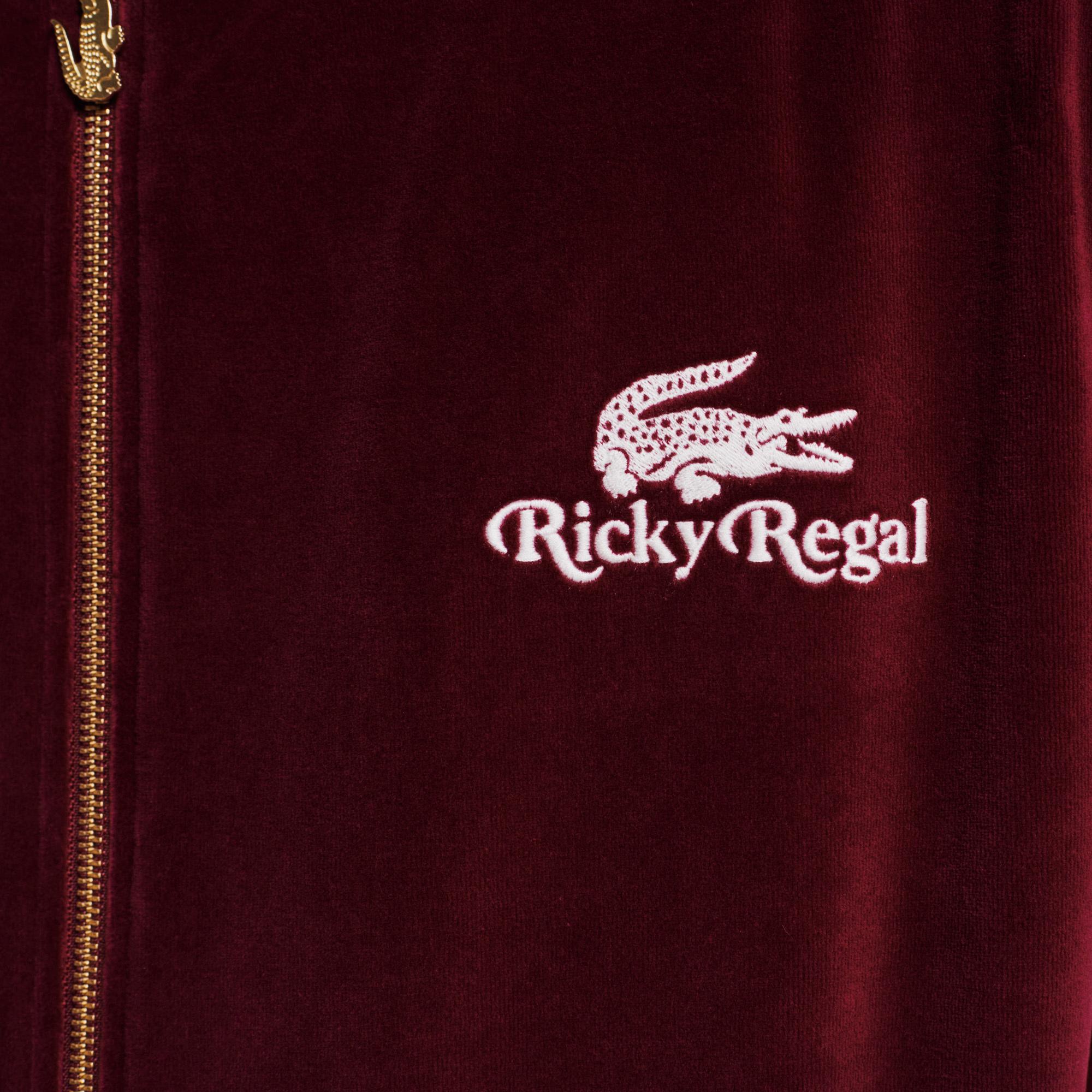 Lacoste x Ricky Regal Erkek Kadife Bordo Sweatshirt. 7