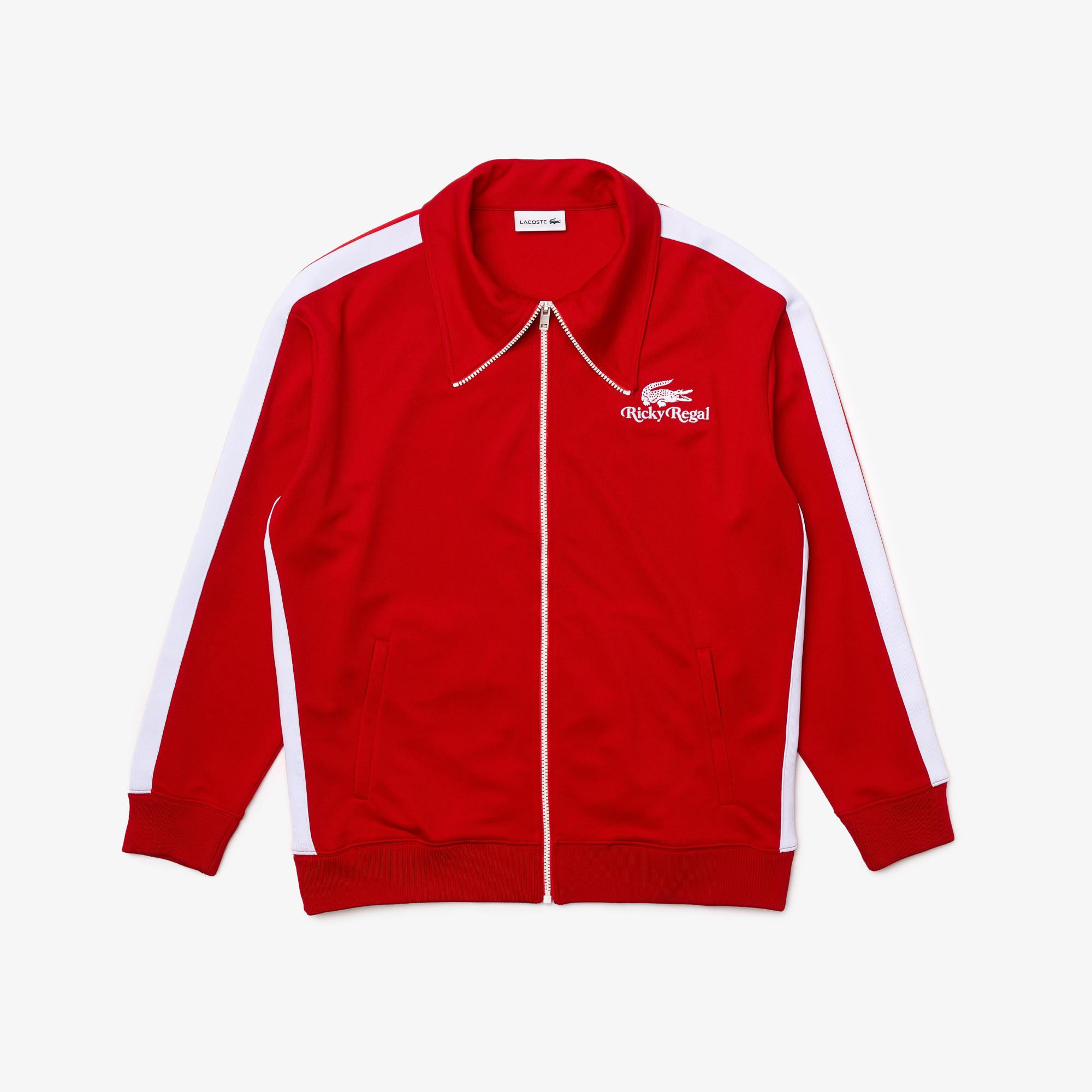 Lacoste x Ricky Regal Unisex Fermuarlı Kırmızı Sweatshirt. 6