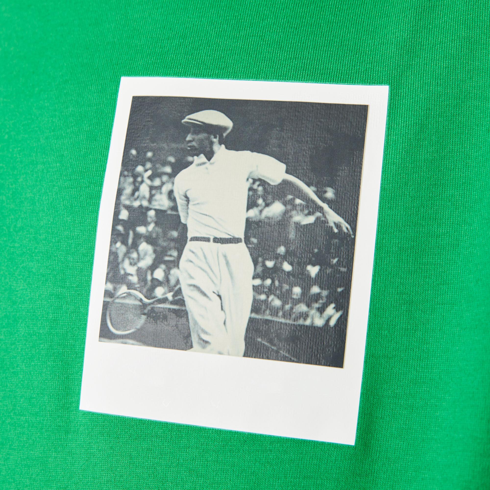 Lacoste X Polaroid Kadın Bisiklet Yaka Baskılı Yeşil T-Shirt. 5
