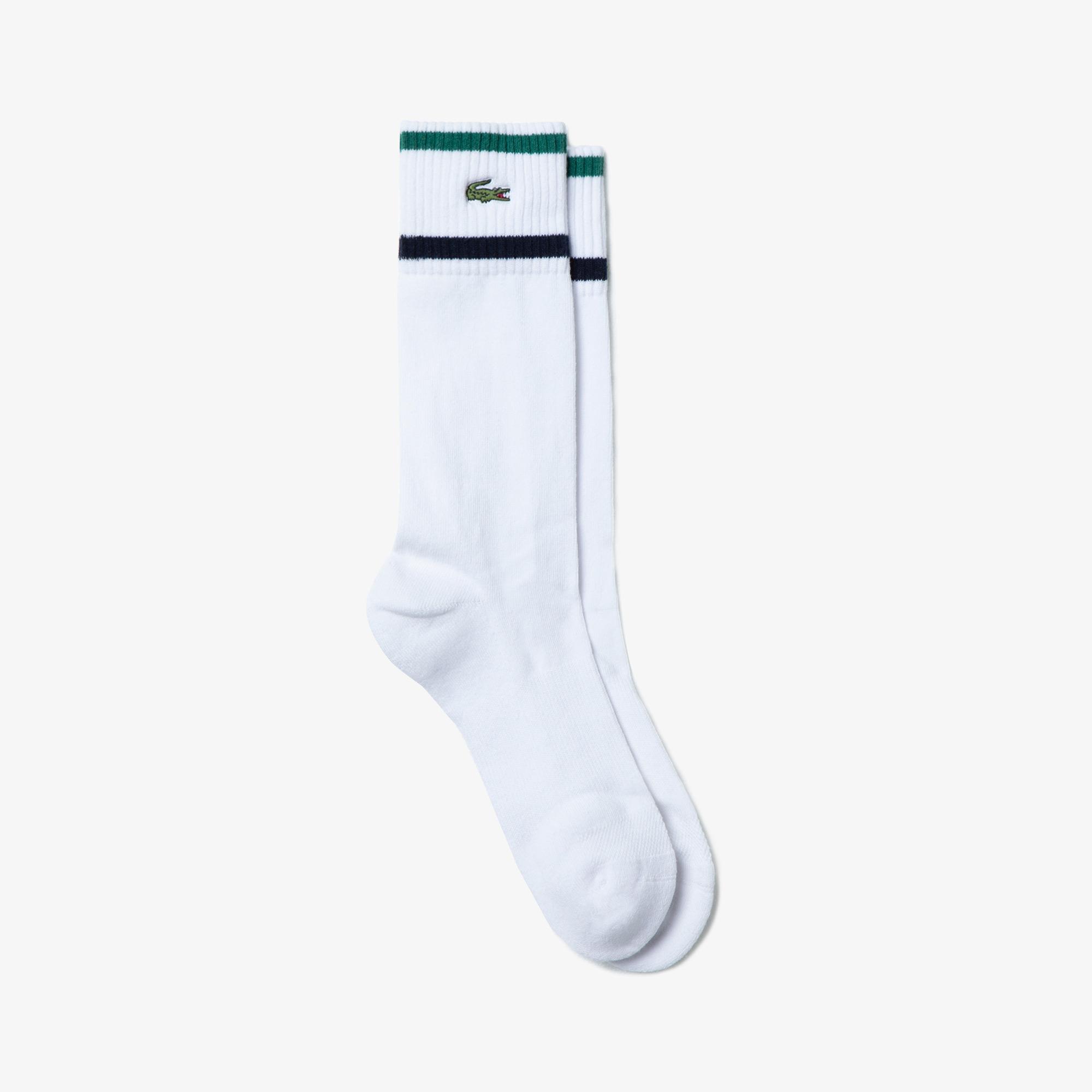 Lacoste Sport Roland Garros Unisex Uzun Beyaz Çorap. 2