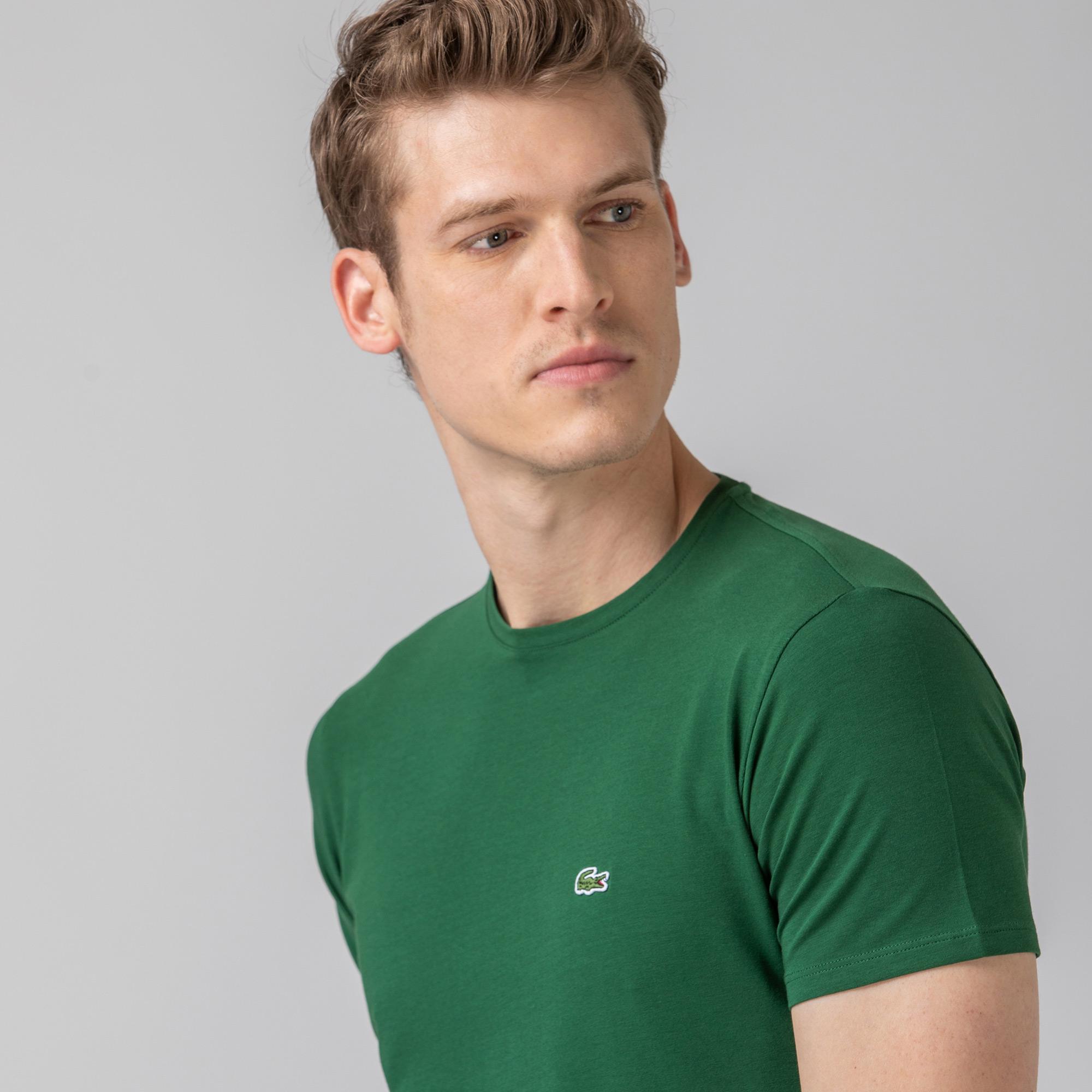 Lacoste Erkek Slim Fit Bisiklet Yaka Yeşil T-Shirt. 4