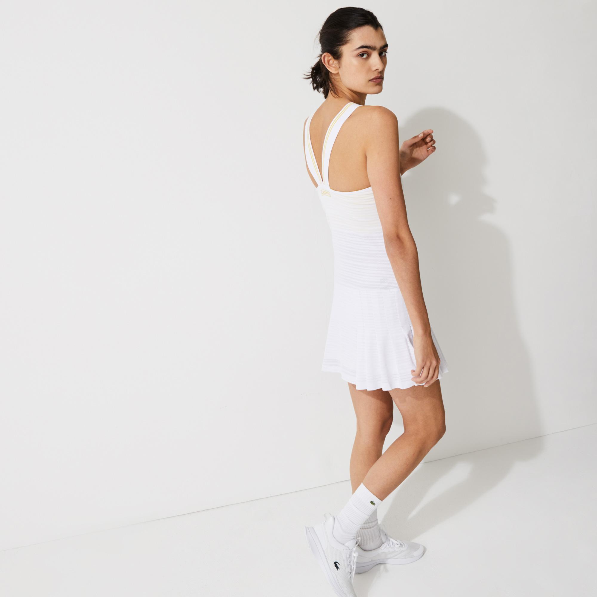Lacoste Sport Roland Garros Kadın Kolsuz Beyaz Elbise. 8