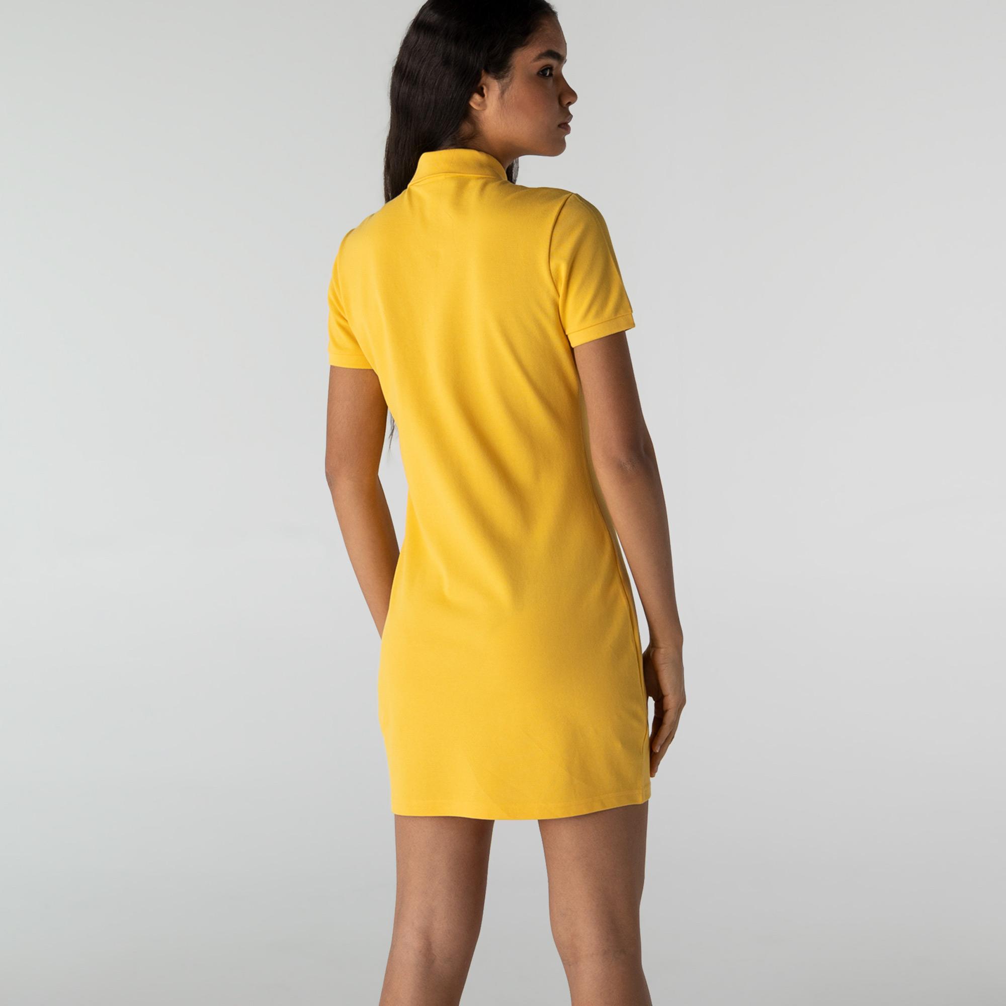 Lacoste Kadın Polo Yaka Sarı Elbise. 4