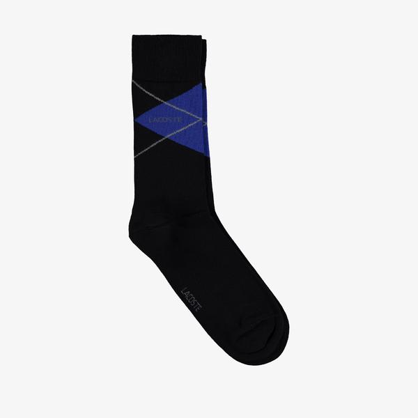 Lacoste Erkek Uzun Desenli Siyah Çorap