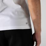 Lacoste SPORT Erkek Bisiklet Yaka Baskılı Beyaz T-Shirt